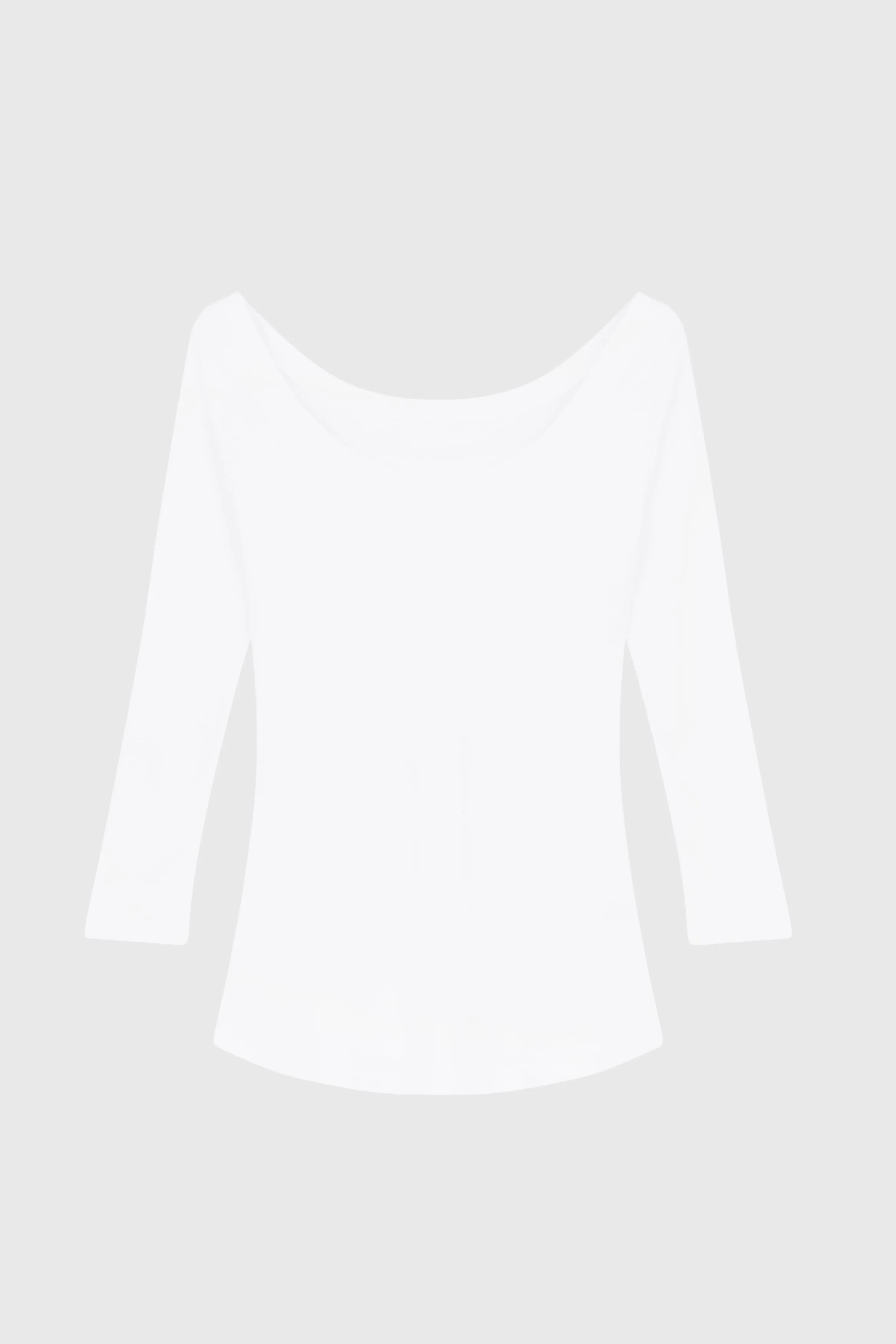 3/4 Sleeve Boat Neck Cotton Modal Blend T-Shirt - Image 10