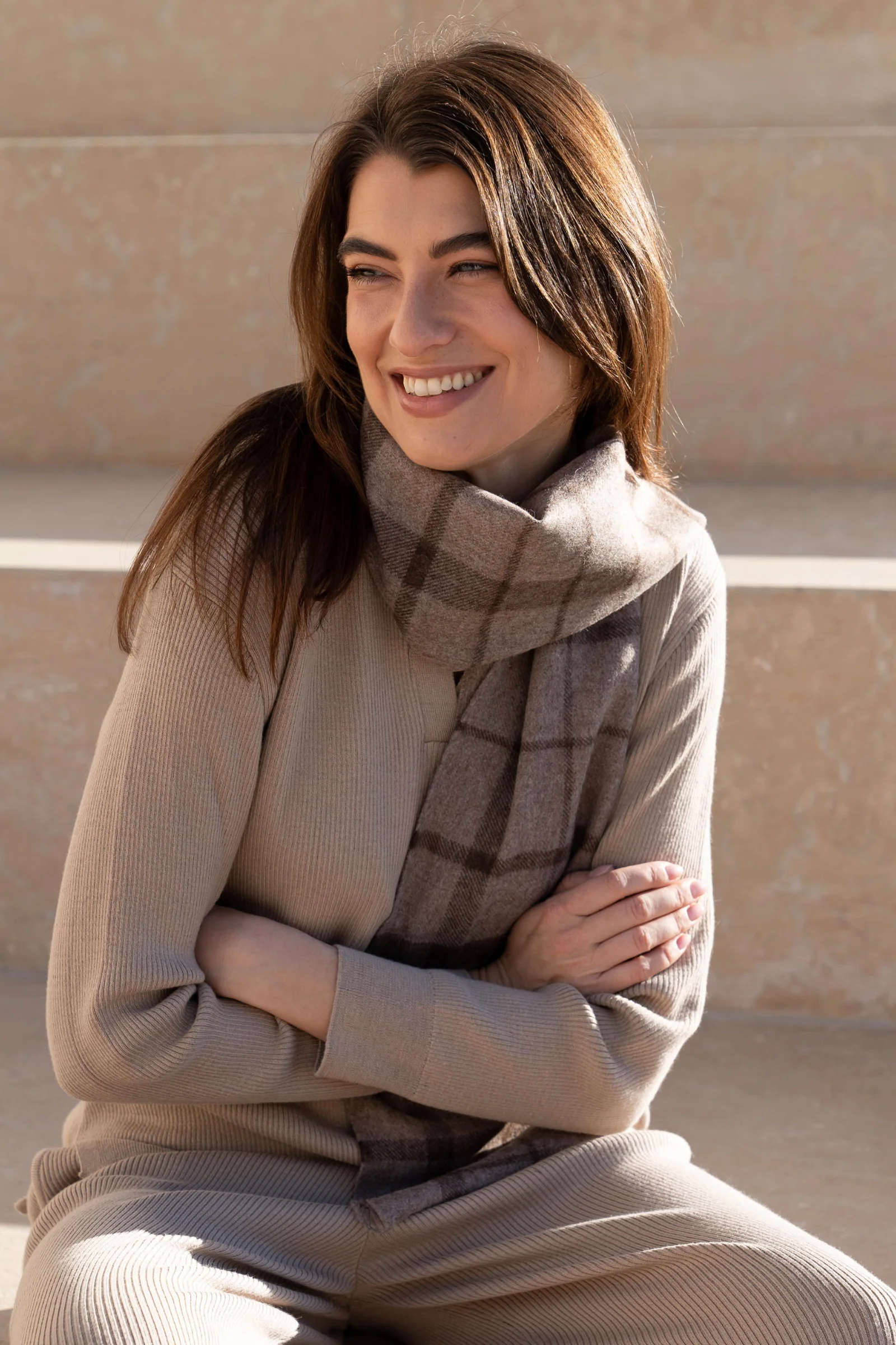 Alpaca Plaid Scarf - Image 3