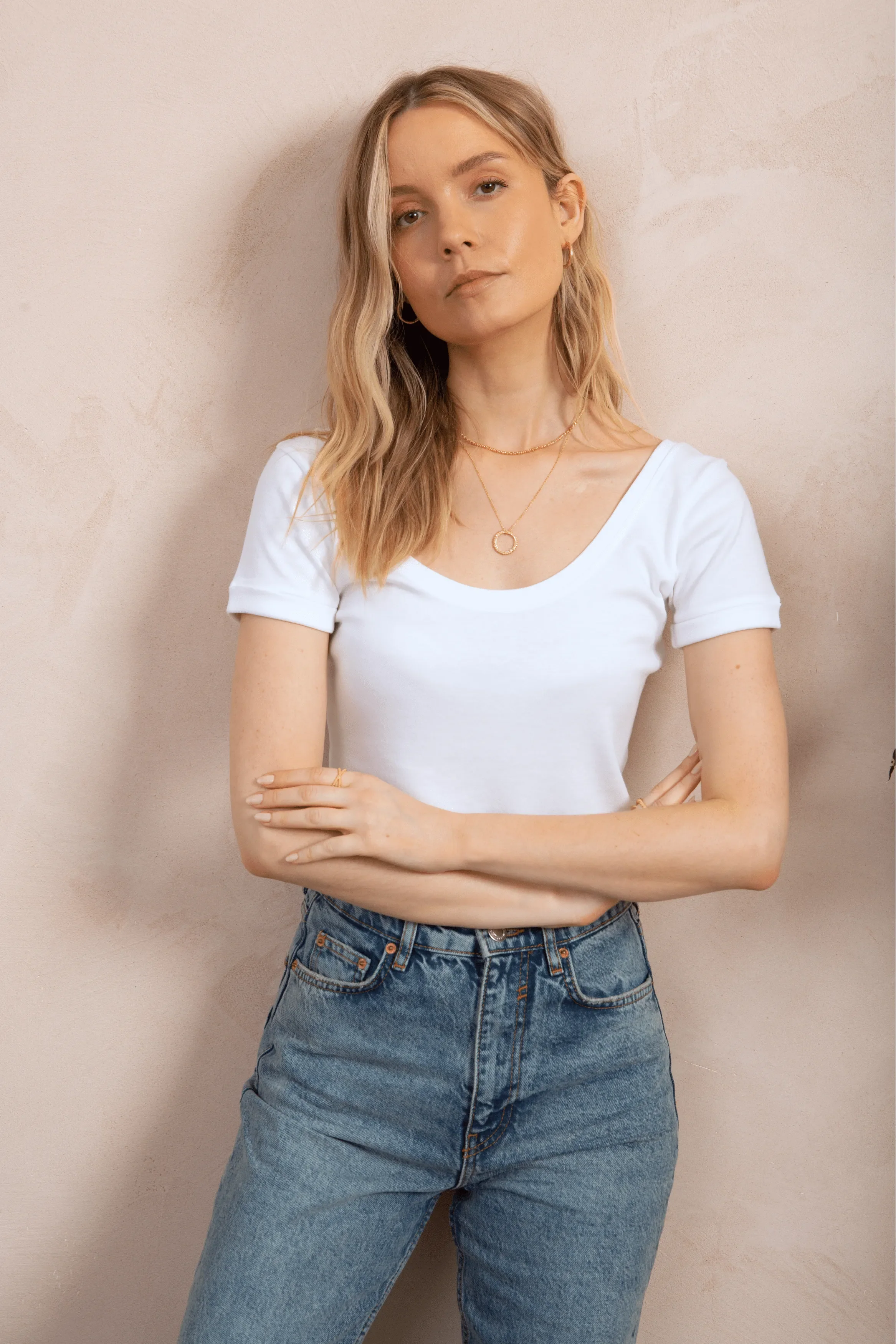 Boat Neck Cotton Modal Blend T-shirt - Image 11