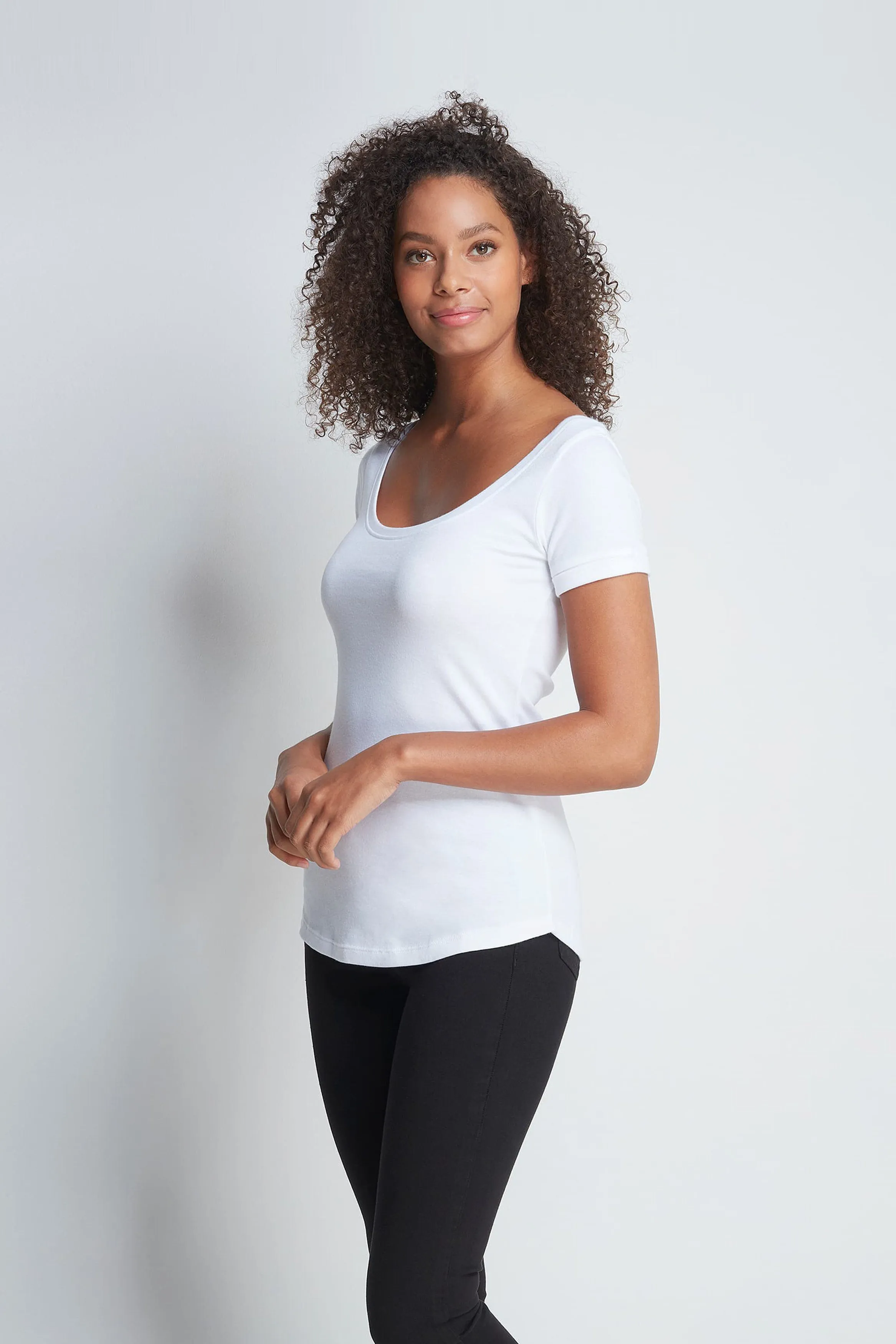 Boat Neck Cotton Modal Blend T-shirt - Image 5