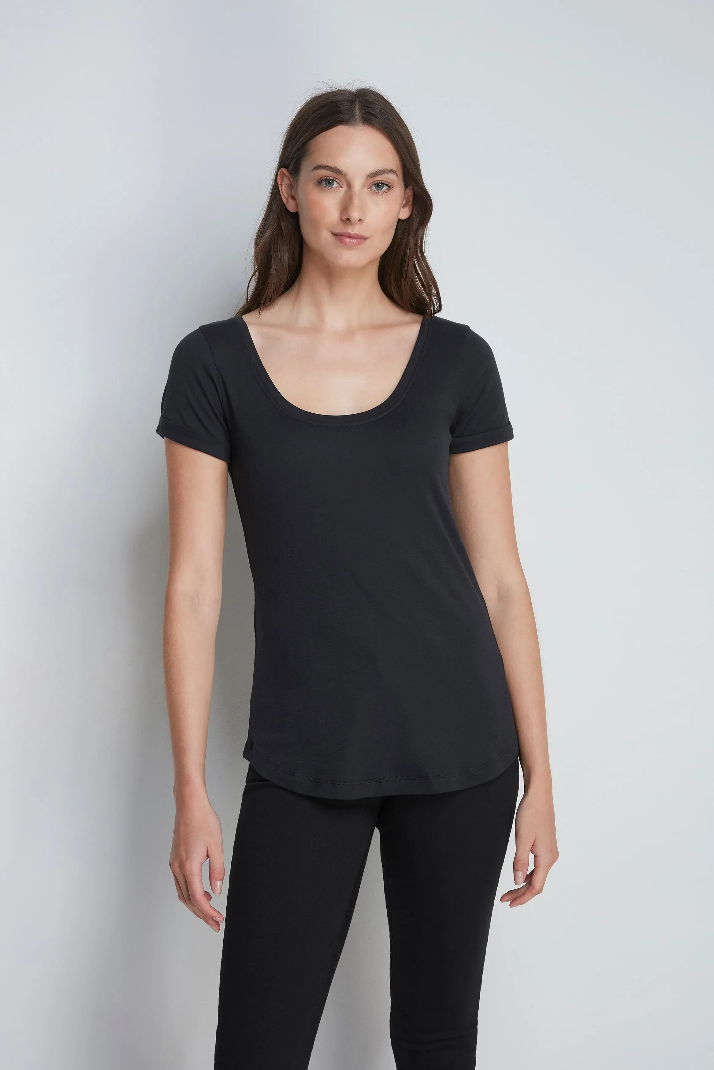 Boat Neck Cotton Modal Blend T-shirt - Image 6
