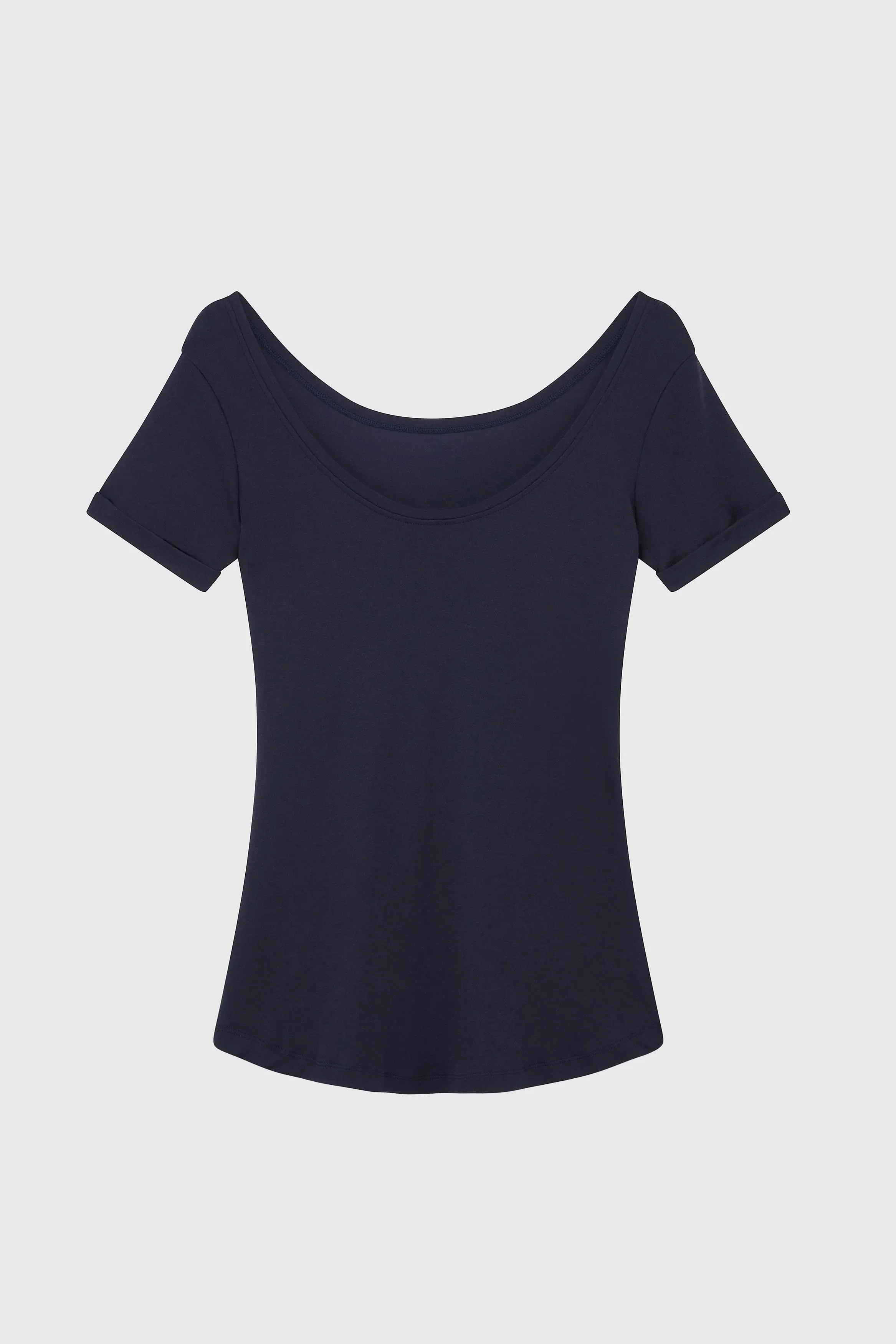 Boat Neck Cotton Modal Blend T-shirt - Image 8