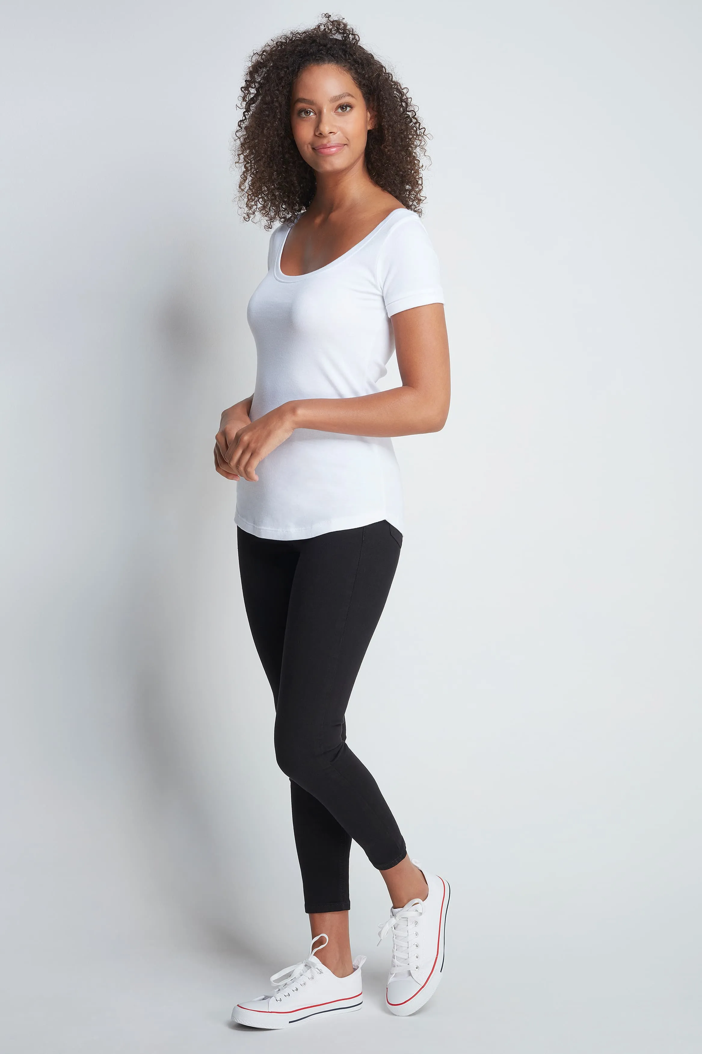 Boat Neck Cotton Modal Blend T-shirt - Image 9