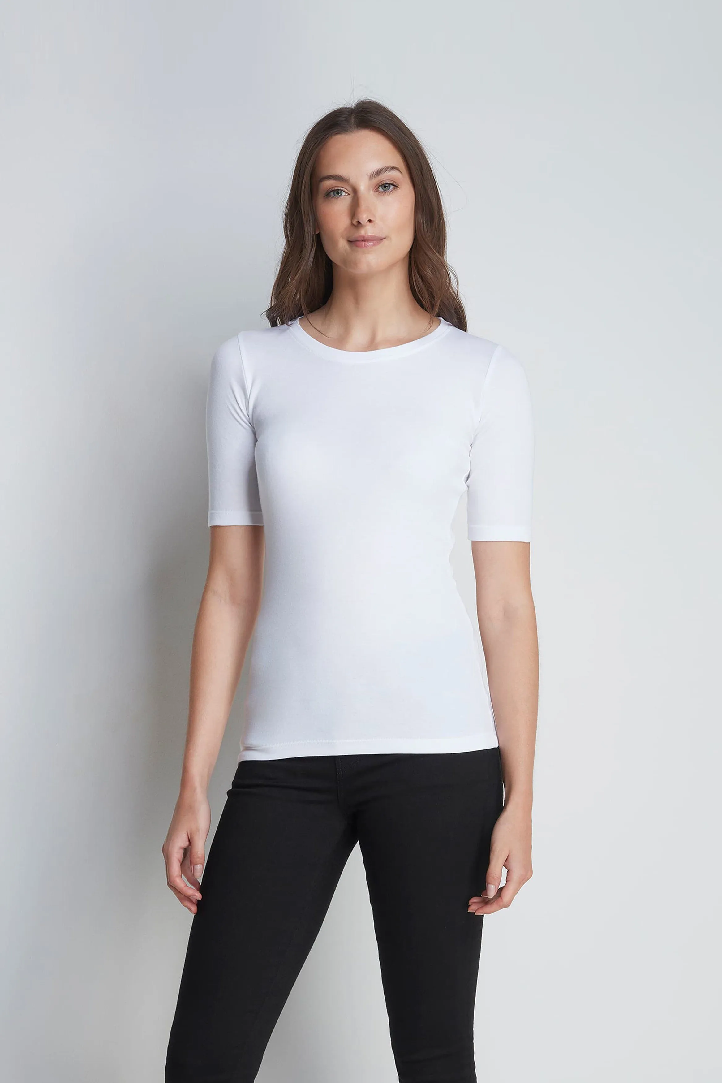 Half Sleeve Crew Neck Cotton Modal Blend T-shirt - Image 3