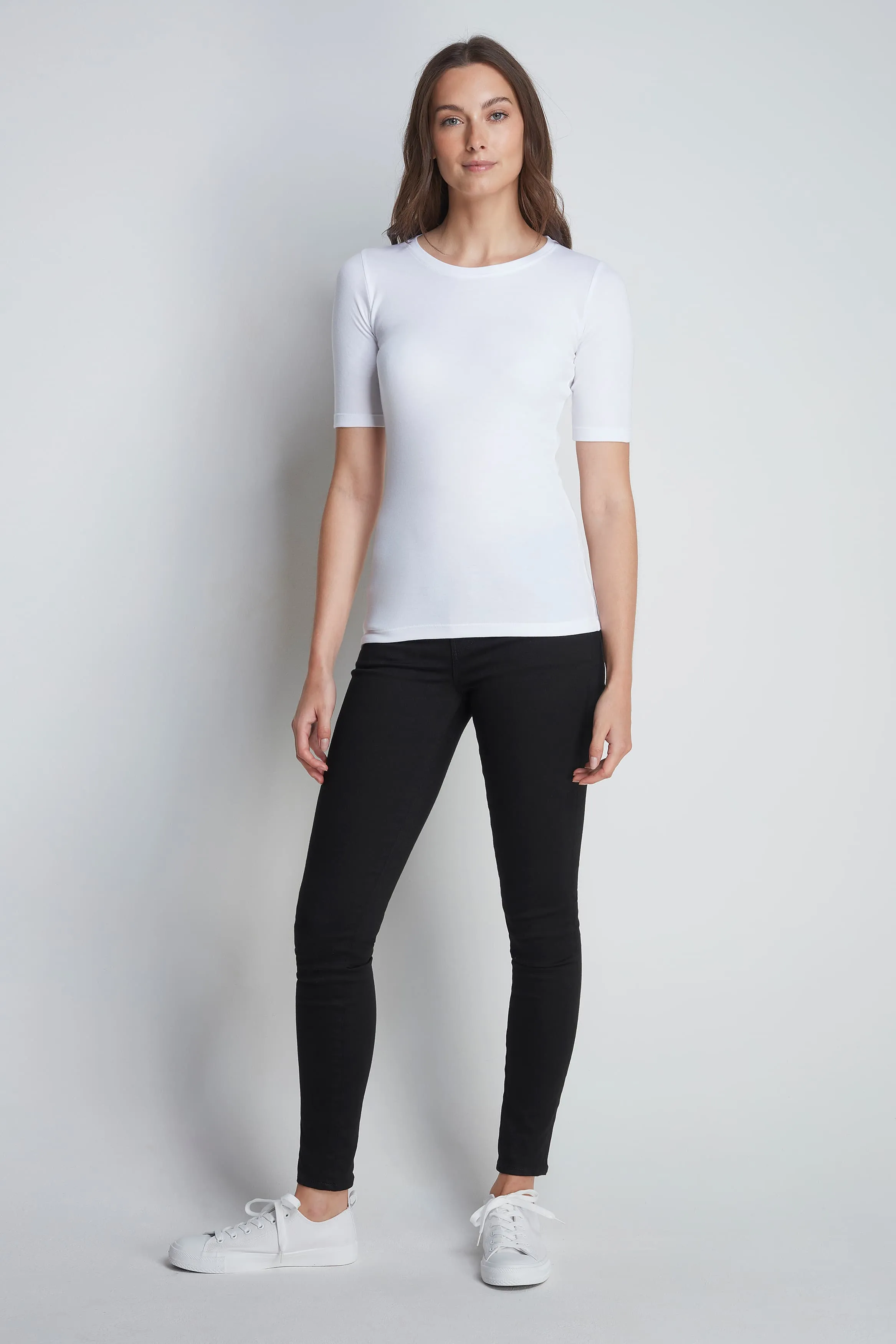 Half Sleeve Crew Neck Cotton Modal Blend T-shirt - Image 5
