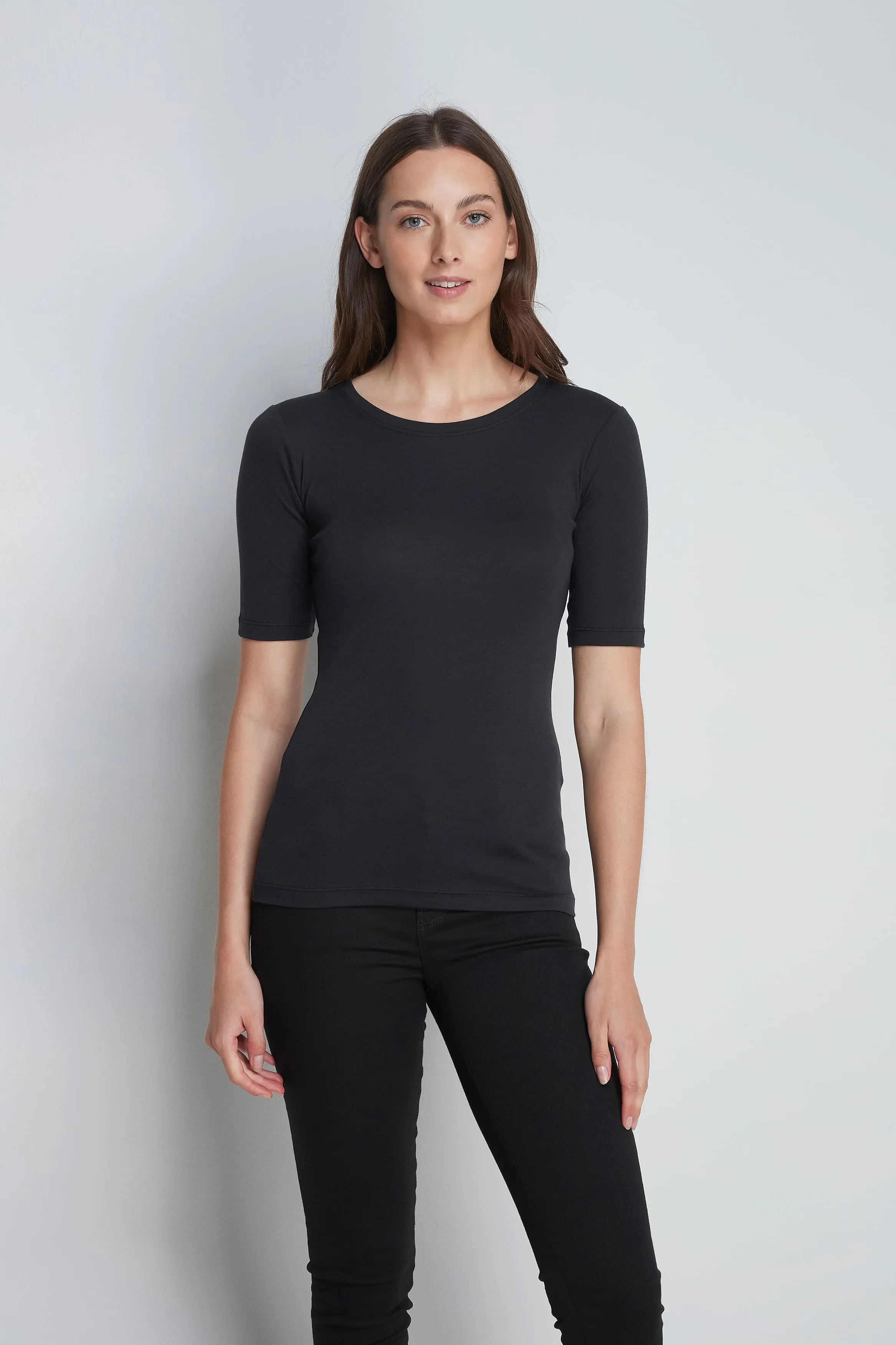 Half Sleeve Crew Neck Cotton Modal Blend T-shirt - Image 9
