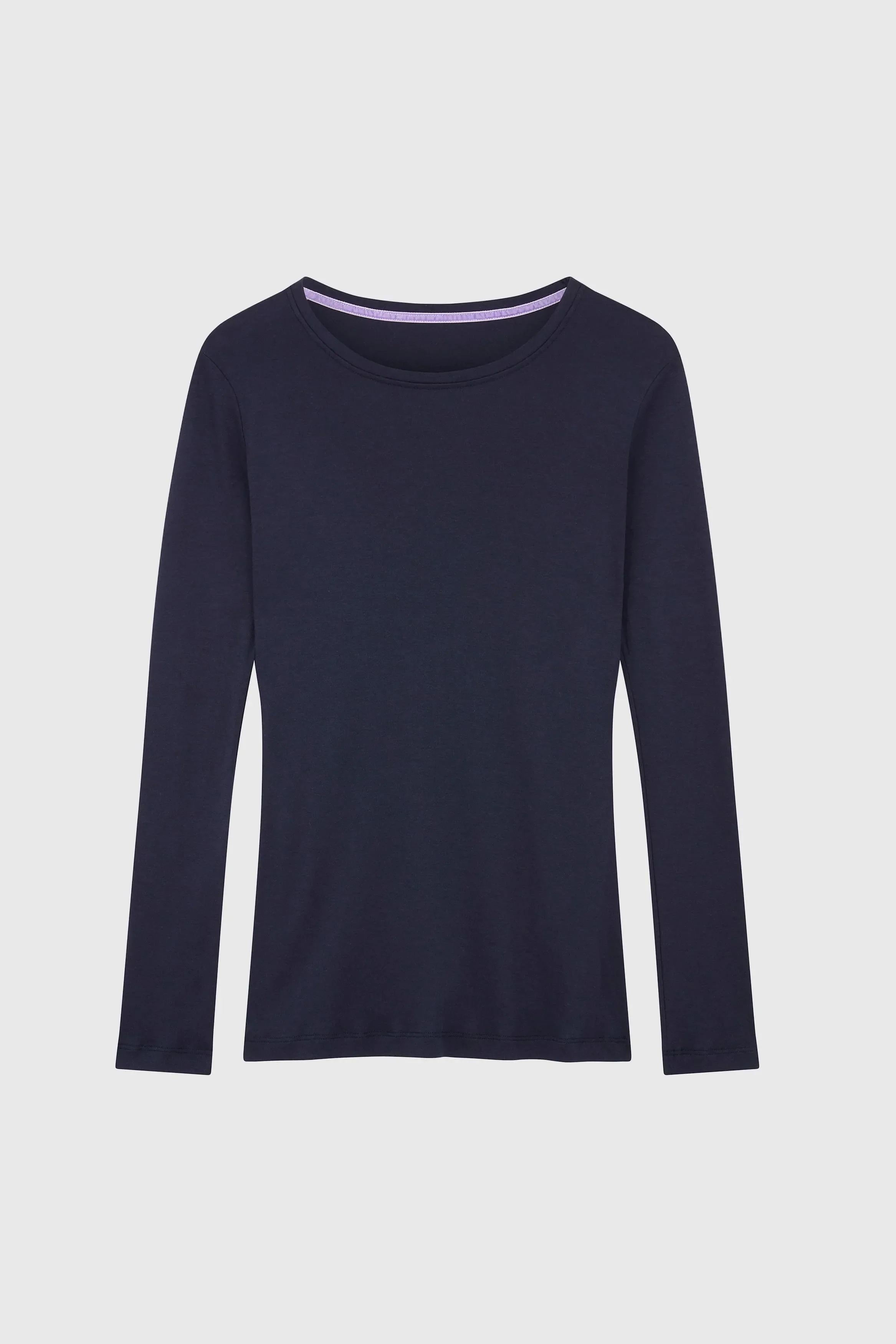 Long Sleeve Crew Neck Cotton Modal Blend T-shirt - Image 6