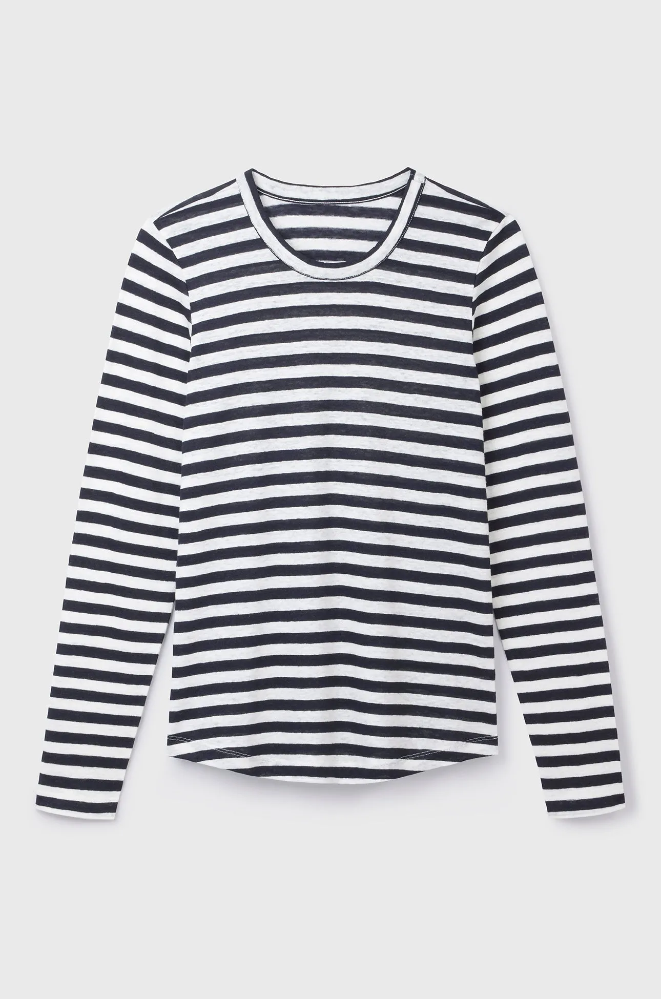 Long Sleeve Striped Linen T-shirt - Image 5