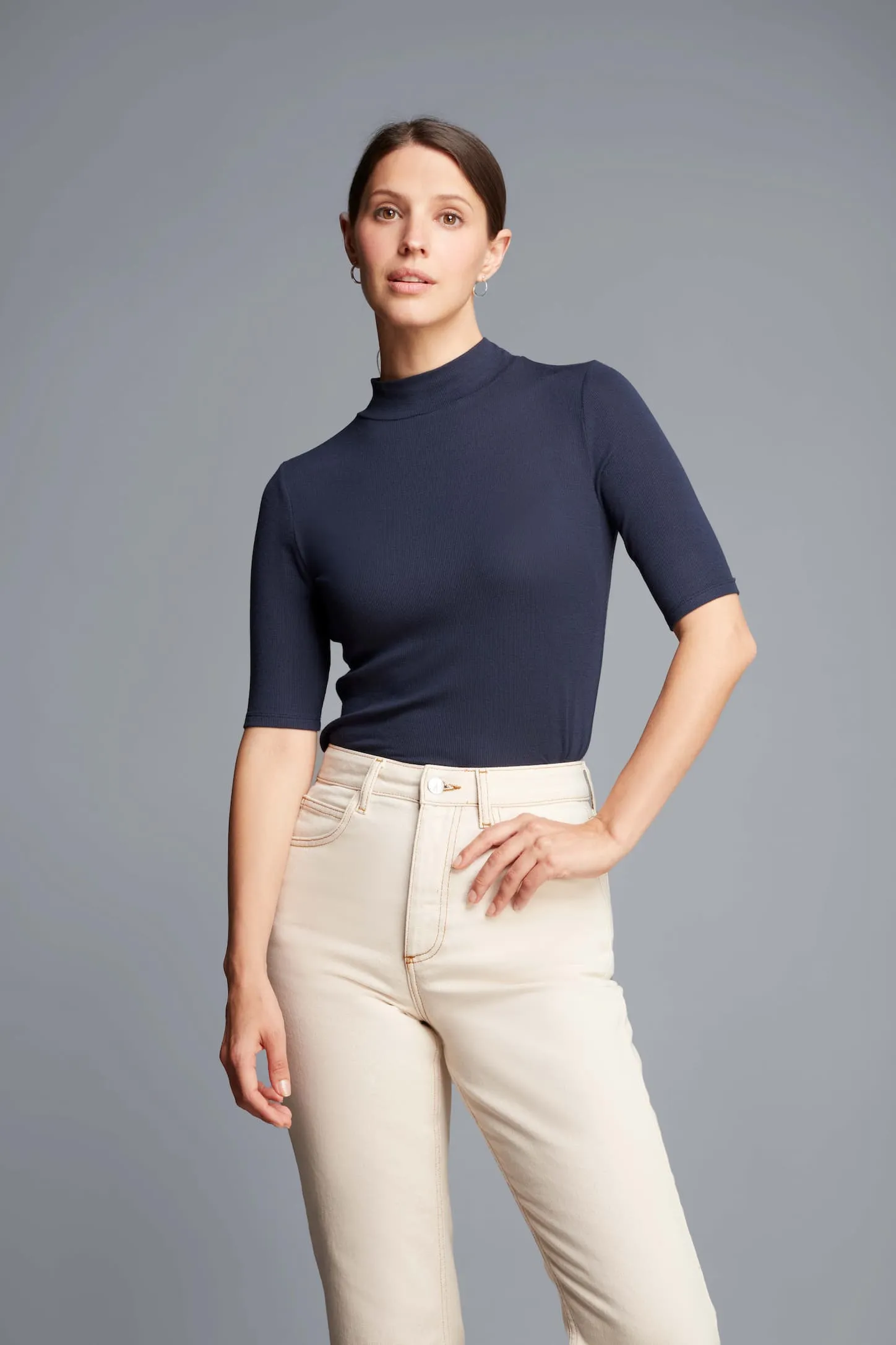 Mock Neck Micro Modal Top - Image 11