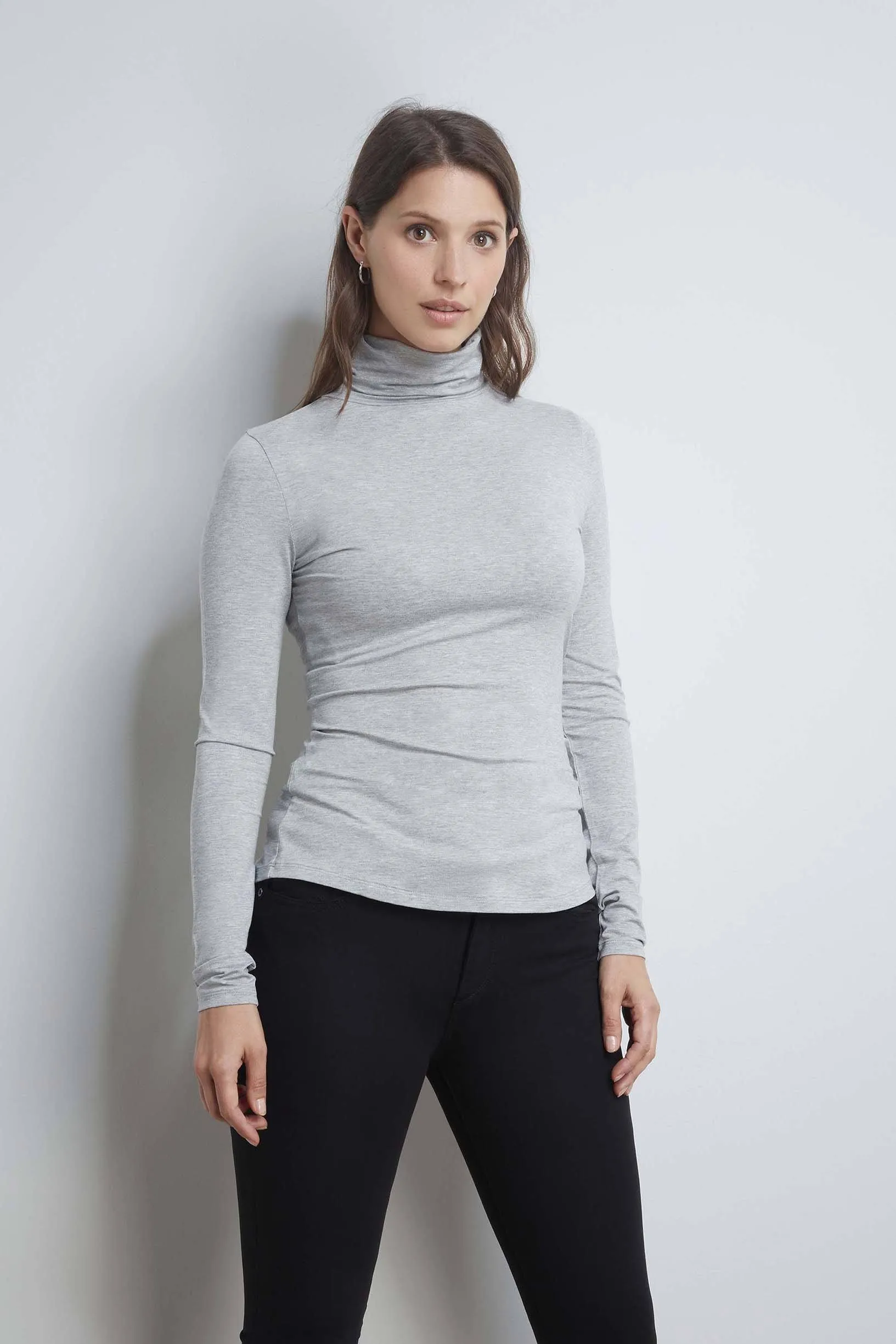 Roll Neck Micro Modal Top - Image 11