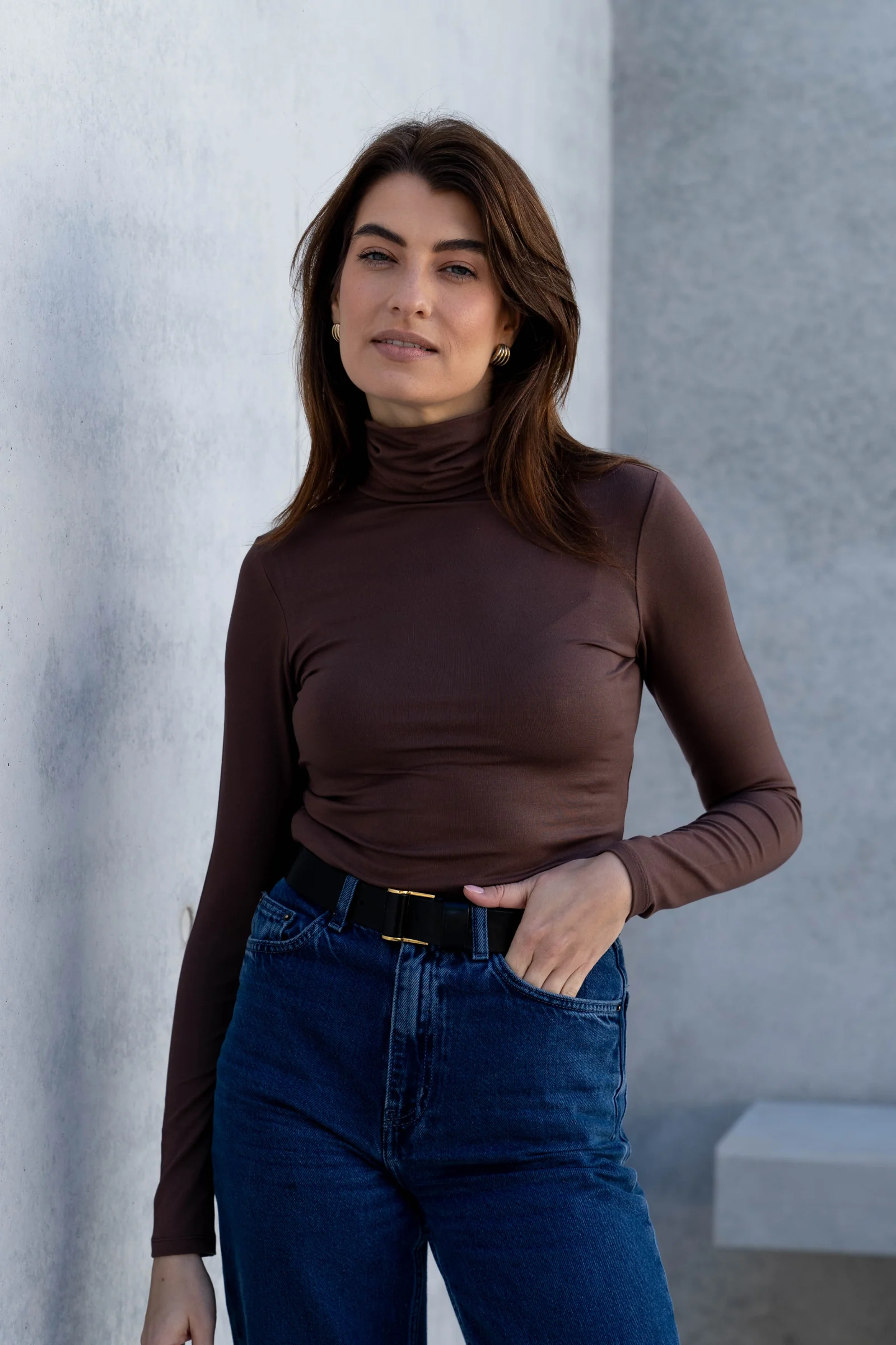 Roll Neck Micro Modal Top - Image 4