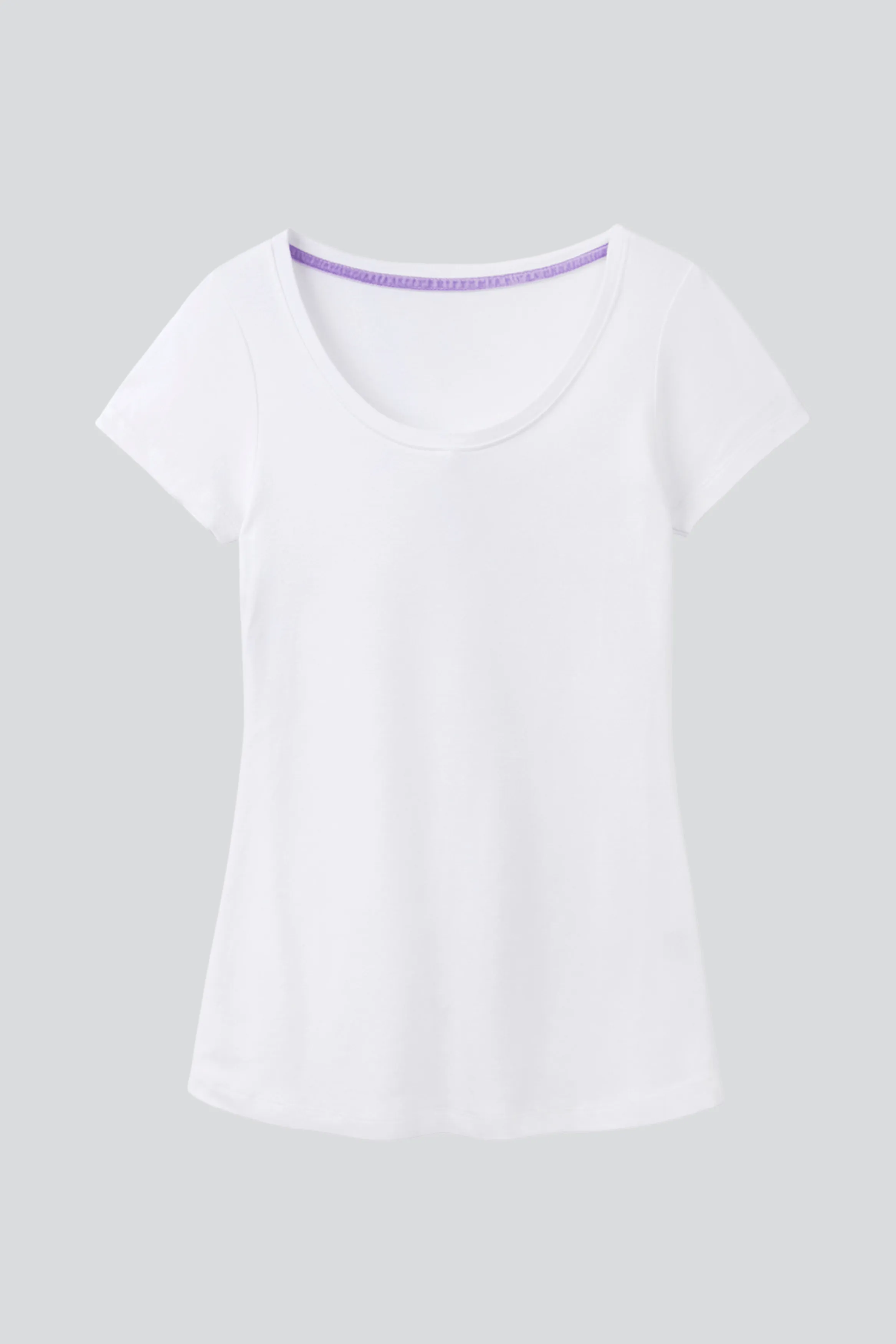 Scoop Neck Cotton Modal Blend T-shirt - Image 10