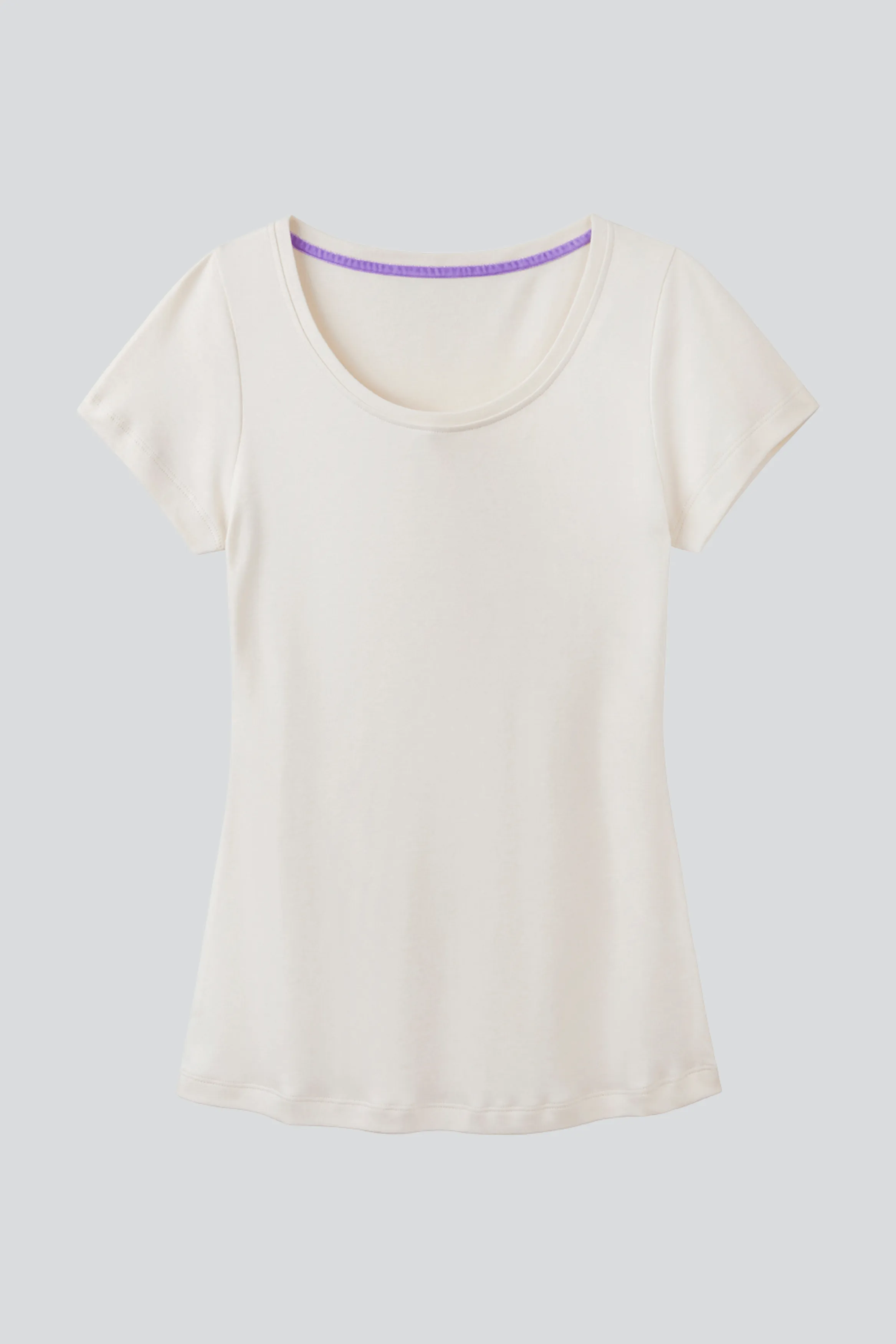 Scoop Neck Cotton Modal Blend T-shirt - Image 14
