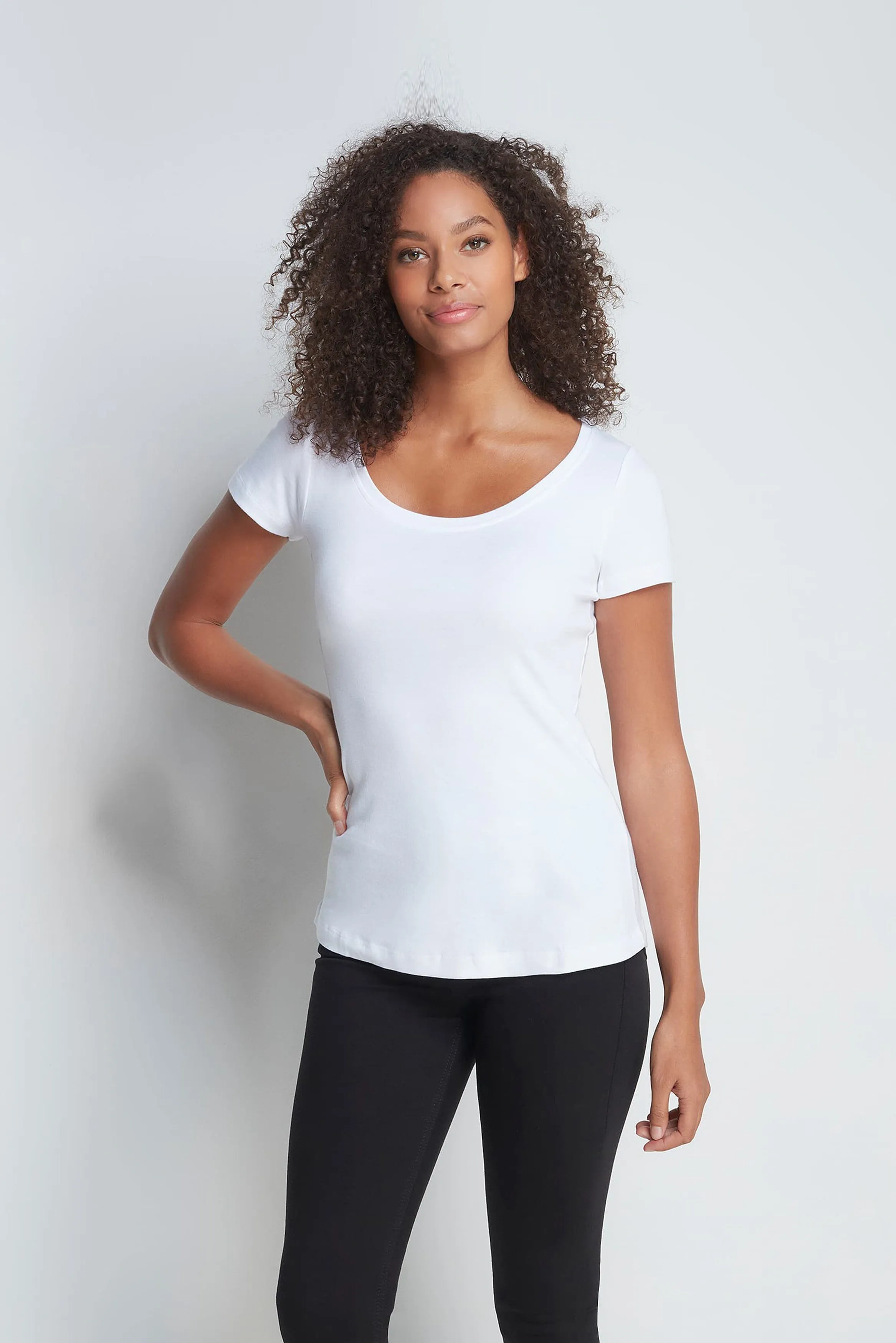 Scoop Neck Cotton Modal Blend T-shirt - Image 9