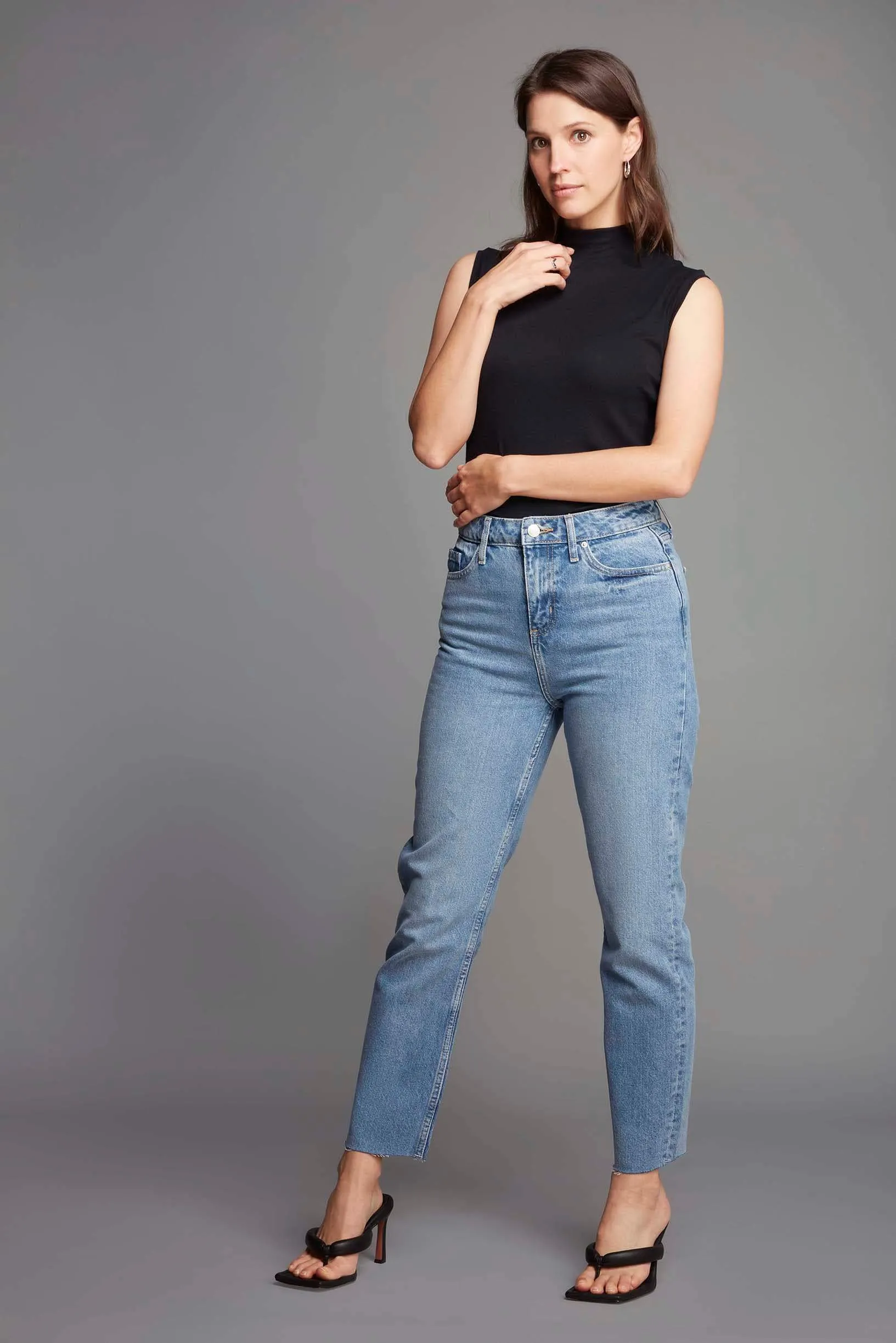 Sleeveless Mock Neck Micro Modal Top - Image 3