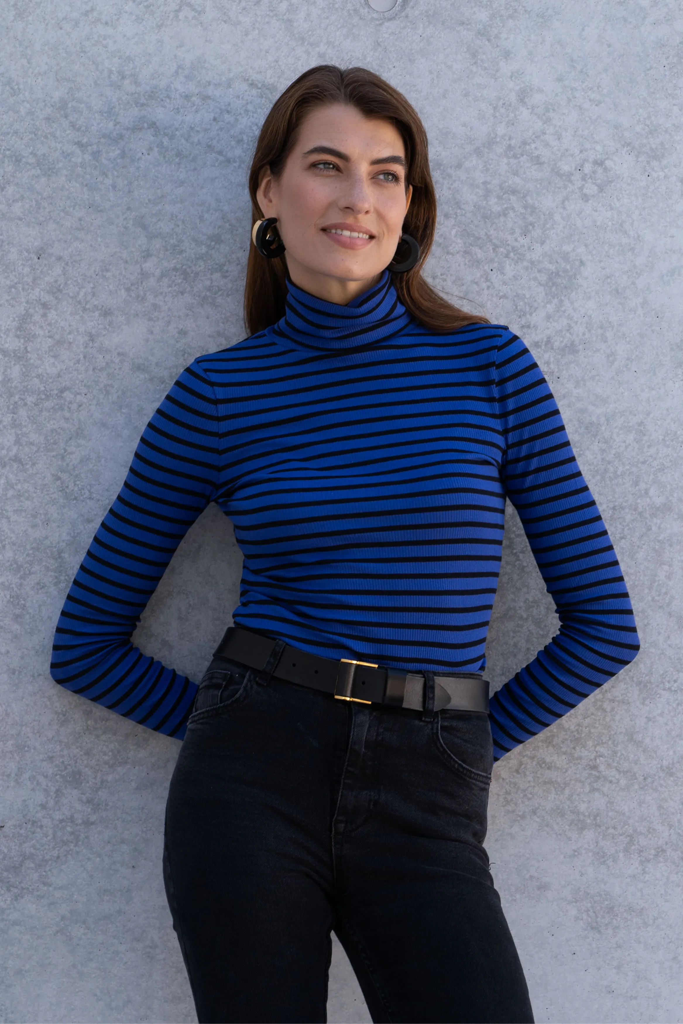 Striped Cotton Roll Neck - Image 10