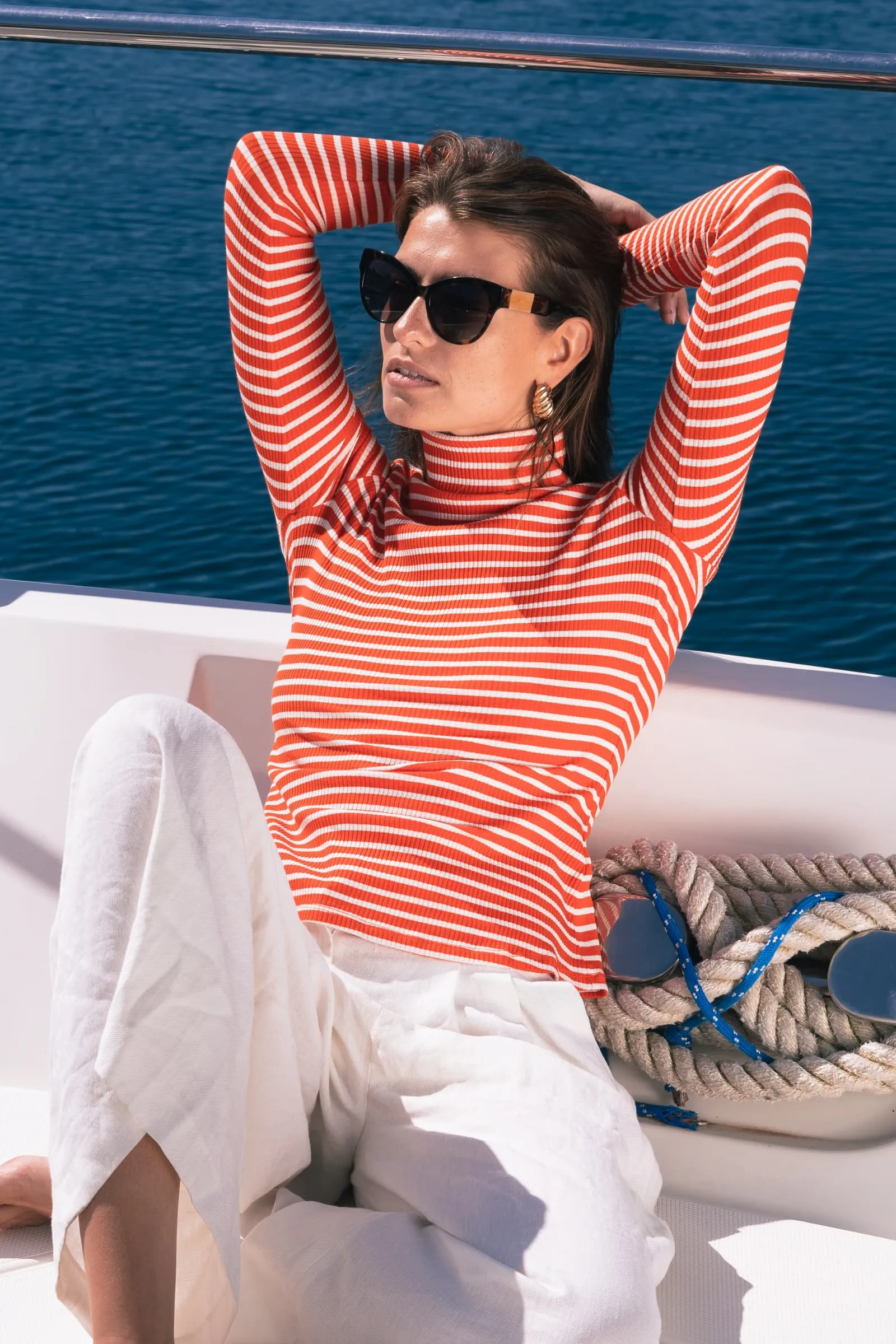 Striped Cotton Roll Neck - Image 15