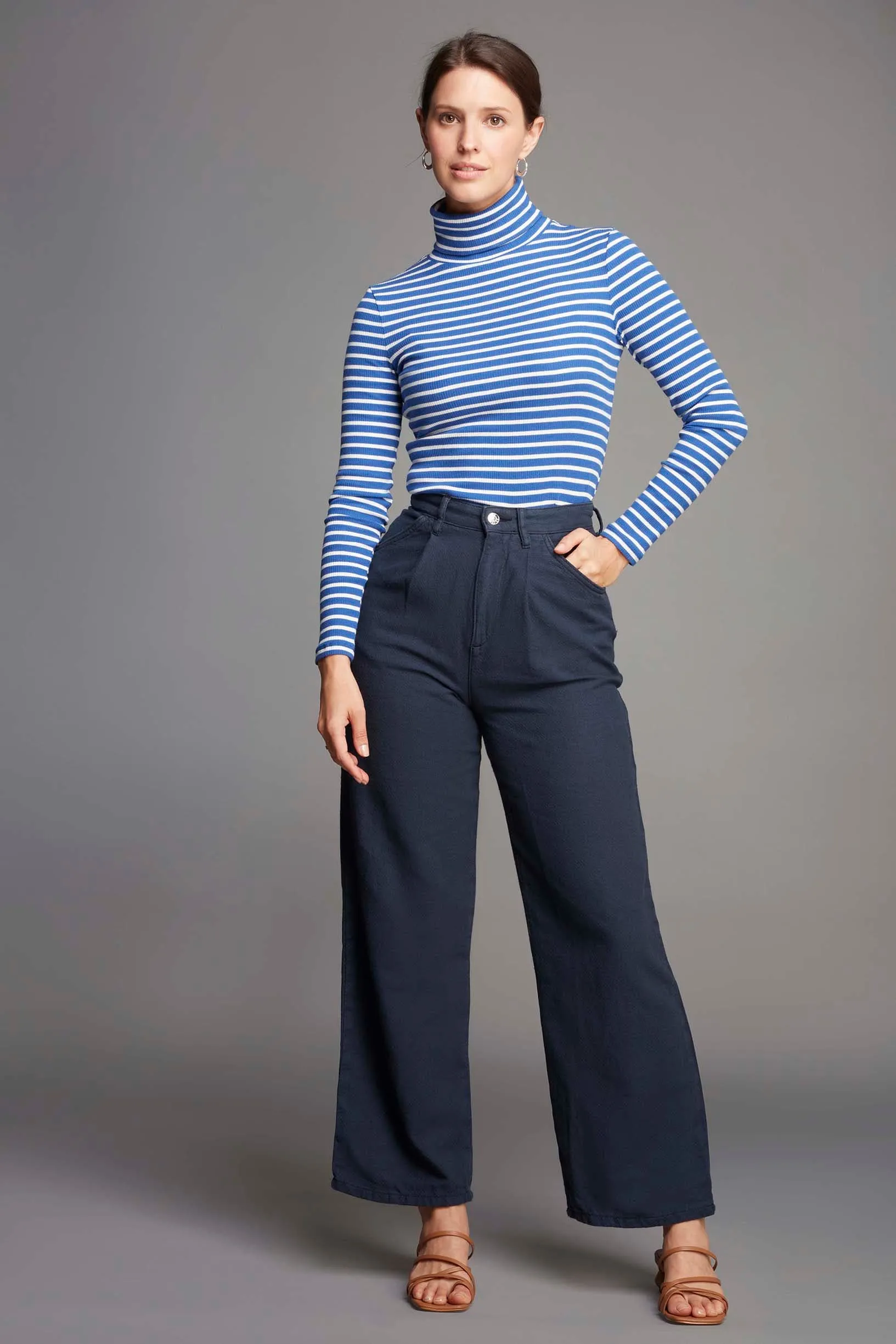 Striped Cotton Roll Neck - Image 20
