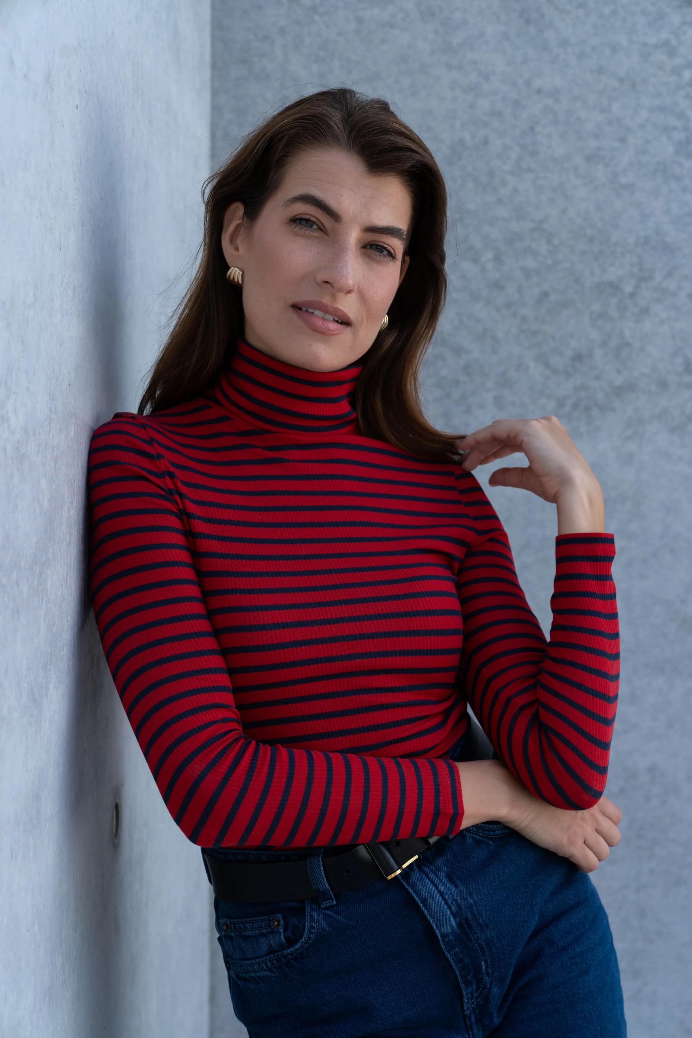 Striped Cotton Roll Neck - Image 3