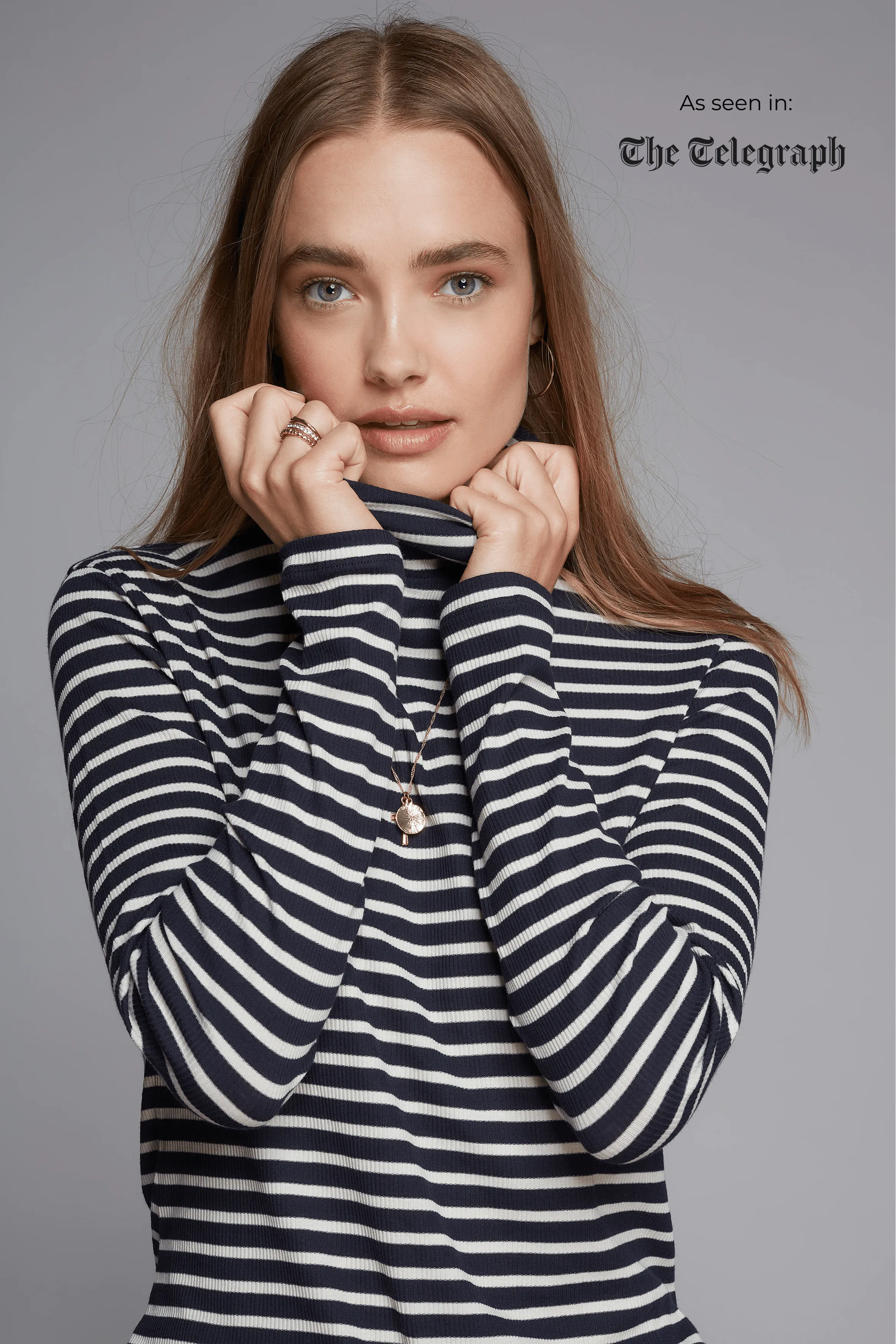 Striped Cotton Roll Neck - Image 9