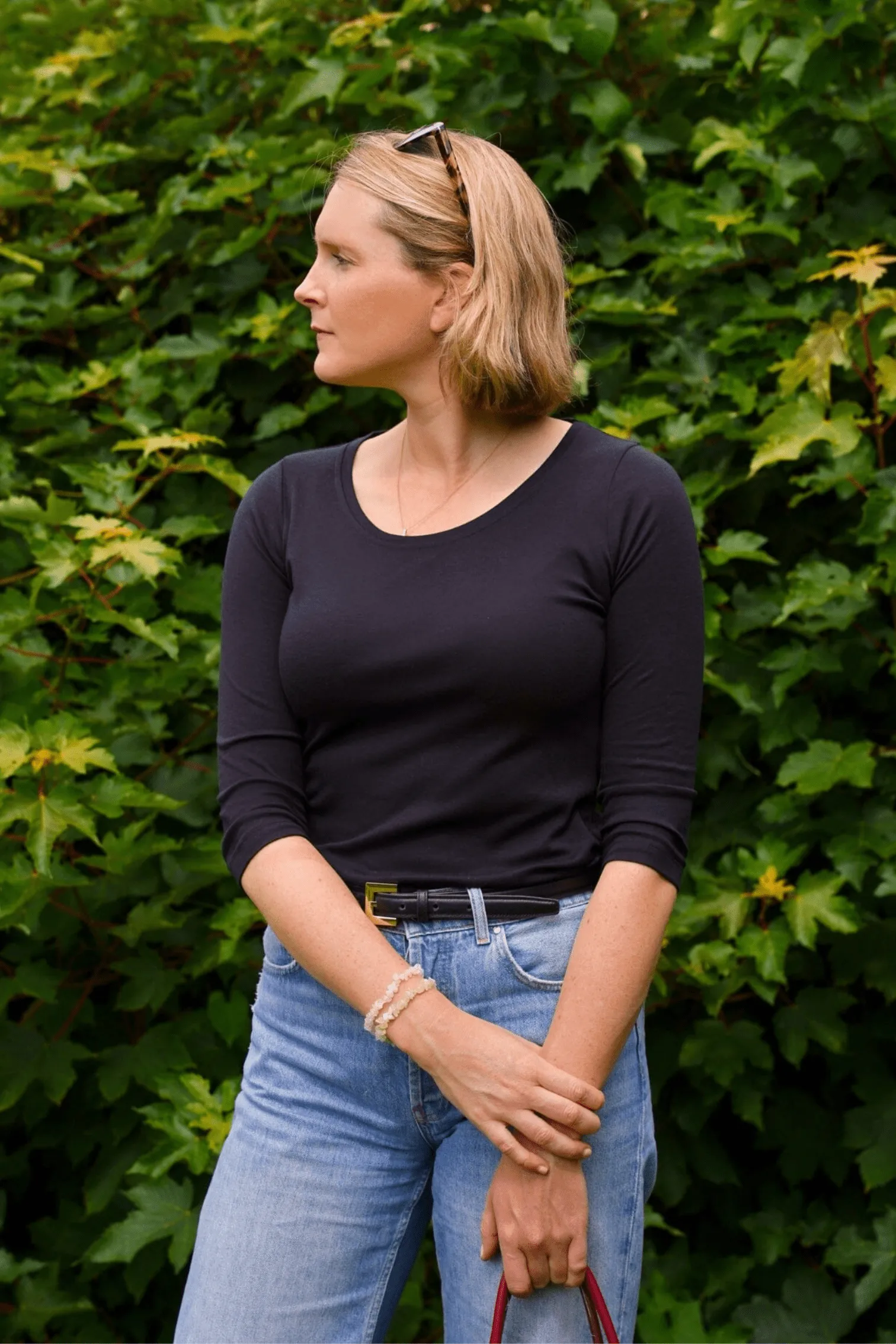 3/4 Sleeve Scoop Neck Cotton Modal Blend T-Shirt - Image 11