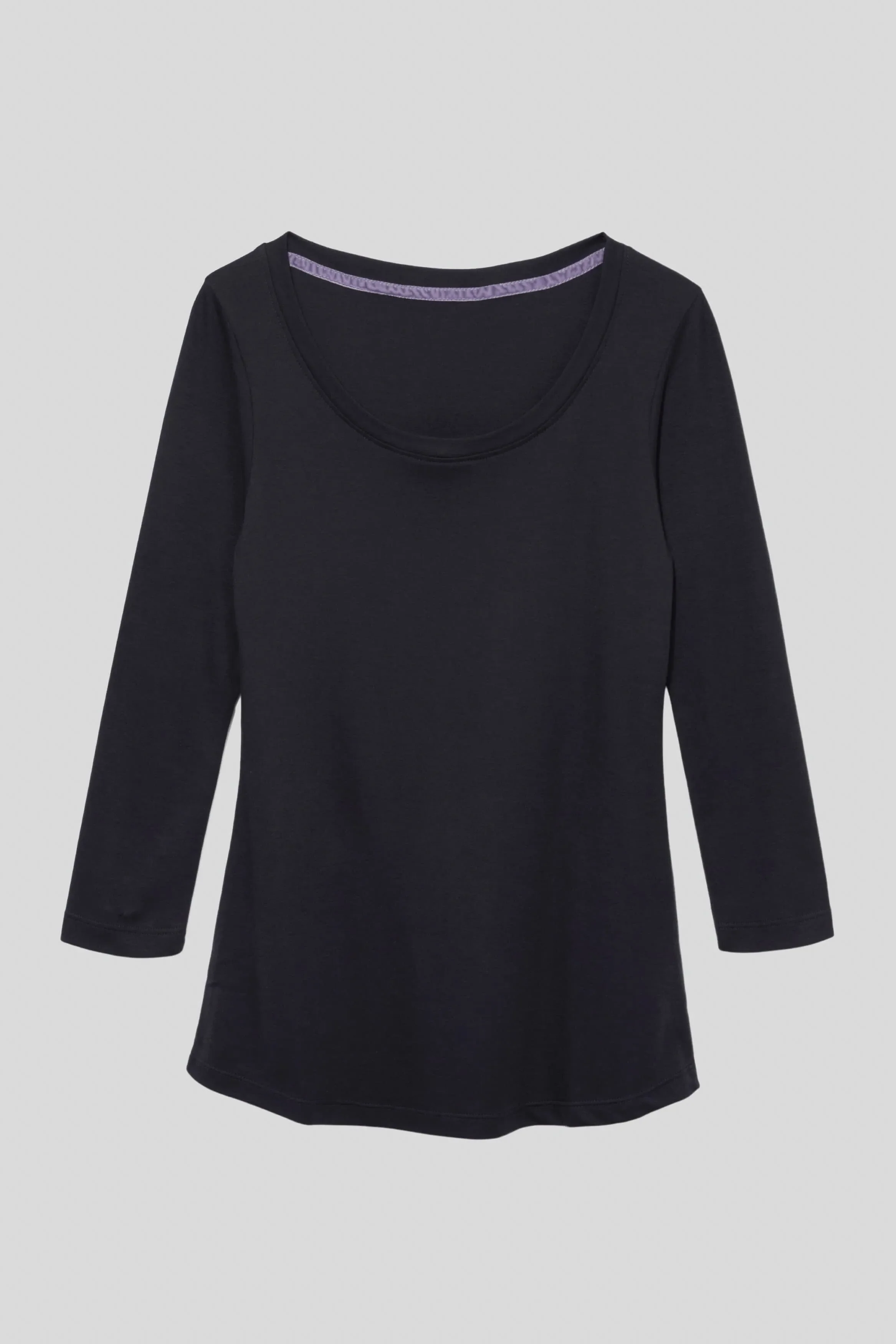 3/4 Sleeve Scoop Neck Cotton Modal Blend T-Shirt - Image 12