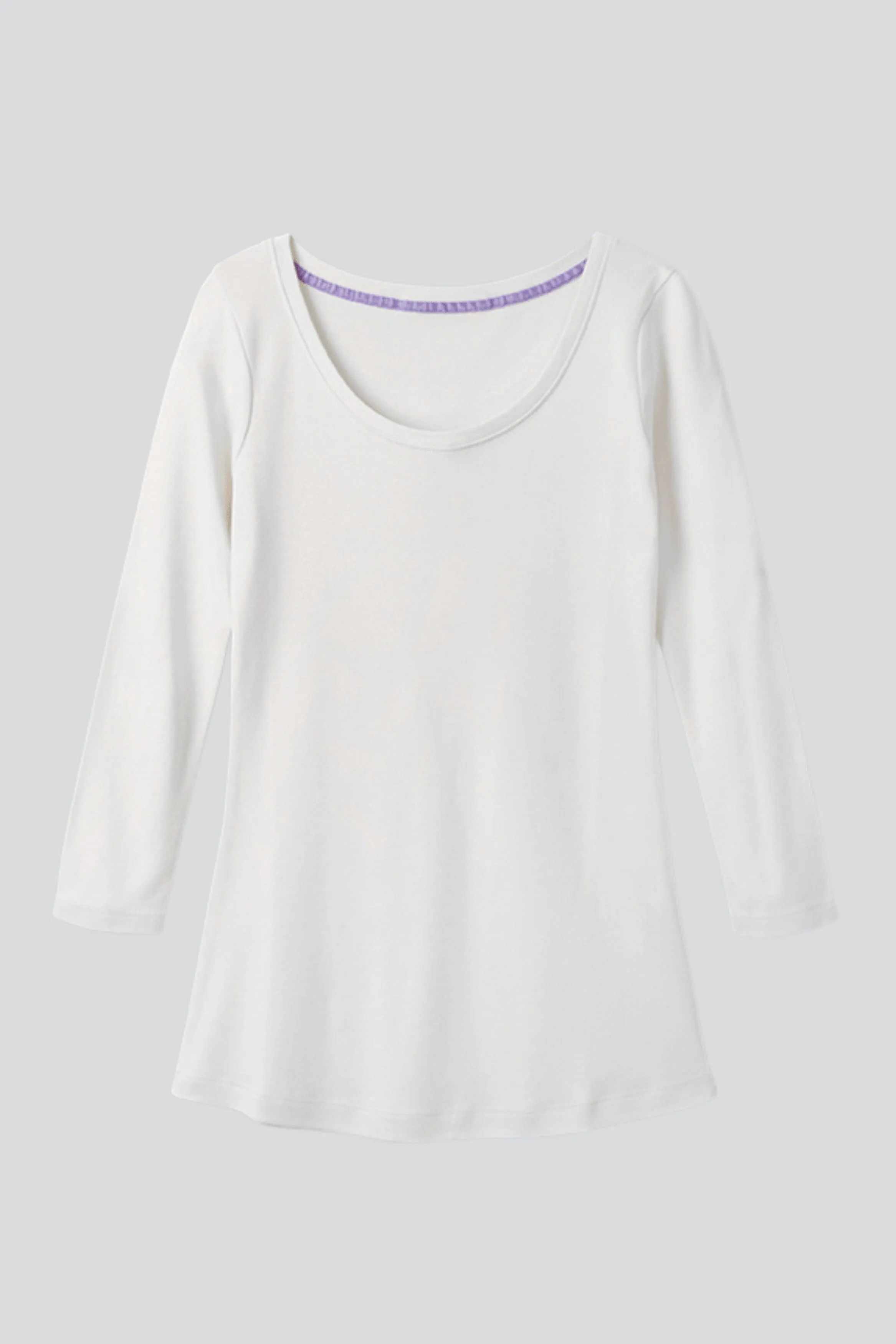 3/4 Sleeve Scoop Neck Cotton Modal Blend T-Shirt - Image 14