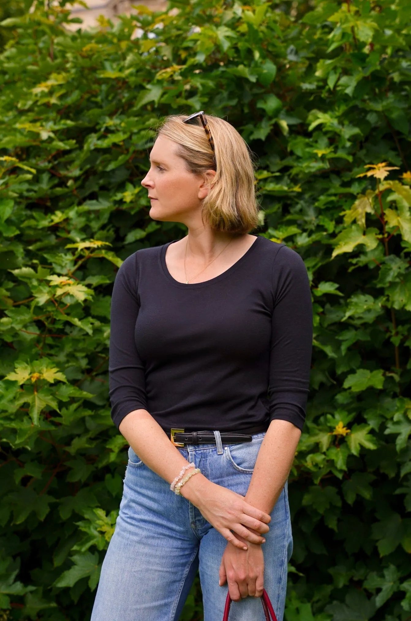 3/4 Sleeve Scoop Neck Cotton Modal Blend T-Shirt - Image 22