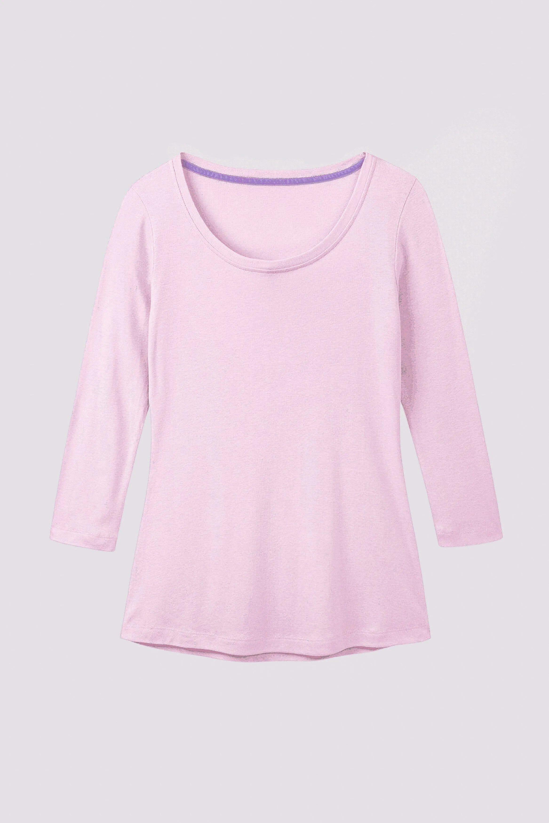3/4 Sleeve Scoop Neck Cotton Modal Blend T-Shirt - Image 26