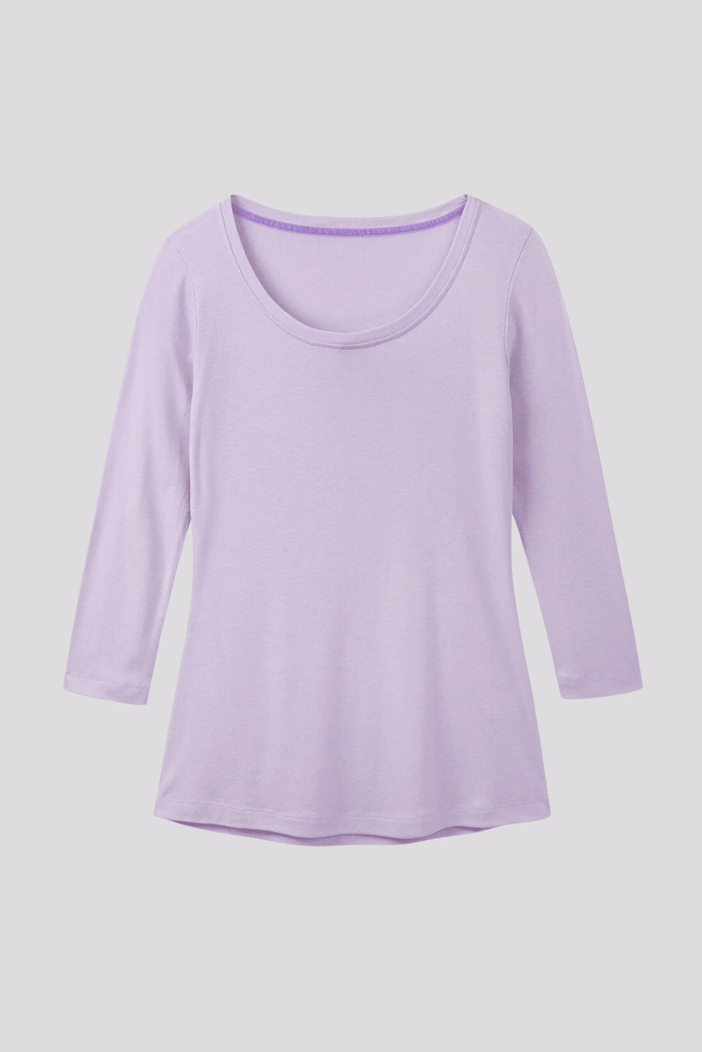3/4 Sleeve Scoop Neck Cotton Modal Blend T-Shirt - Image 27