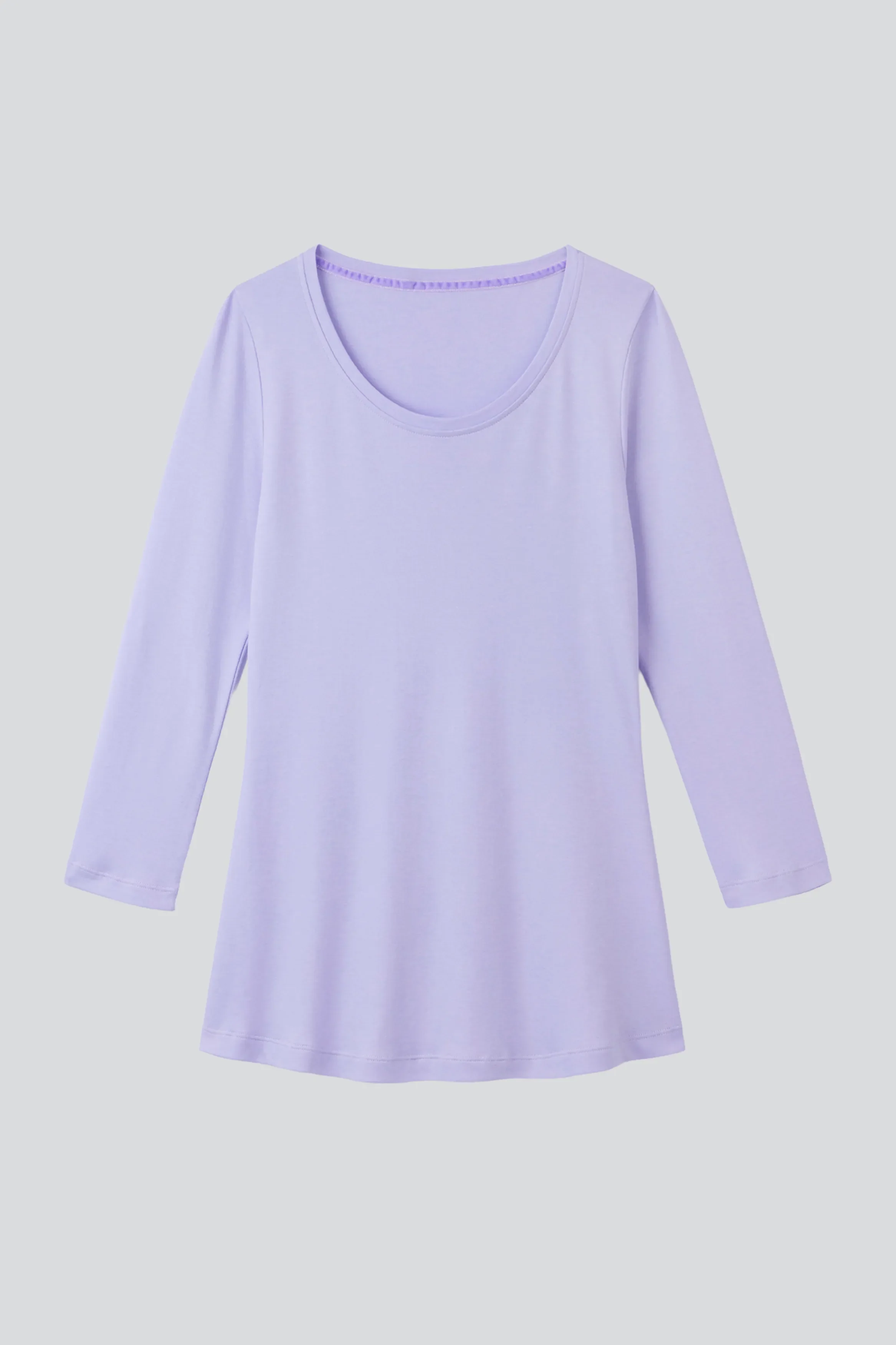 3/4 Sleeve Scoop Neck Cotton Modal Blend T-Shirt - Image 5