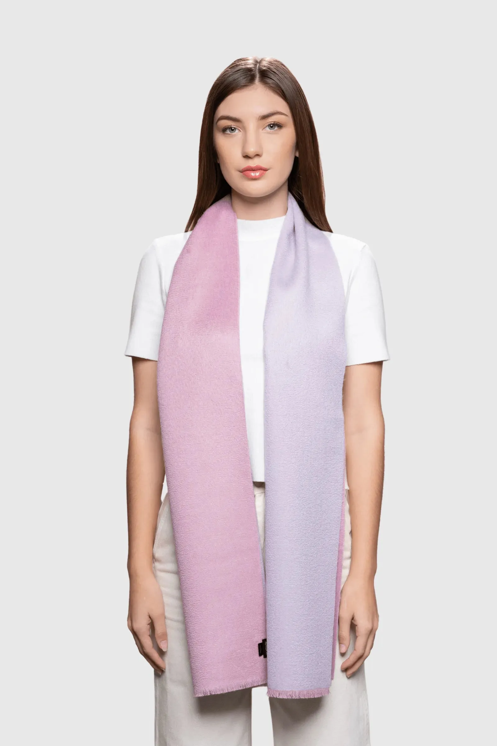 Two Tone Baby Alpaca Scarf - Image 3