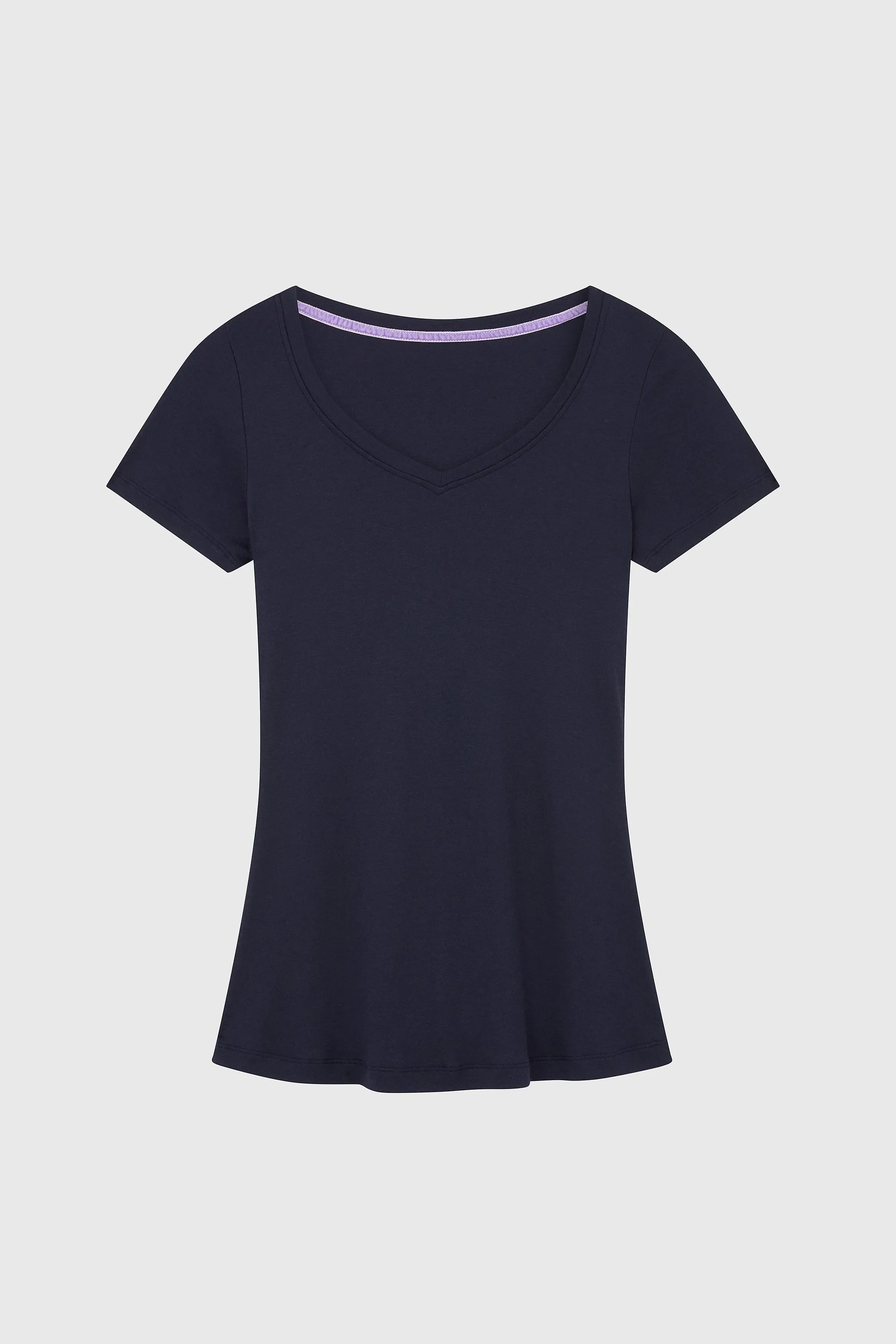 V Neck Cotton Modal Blend T-shirt - Image 3