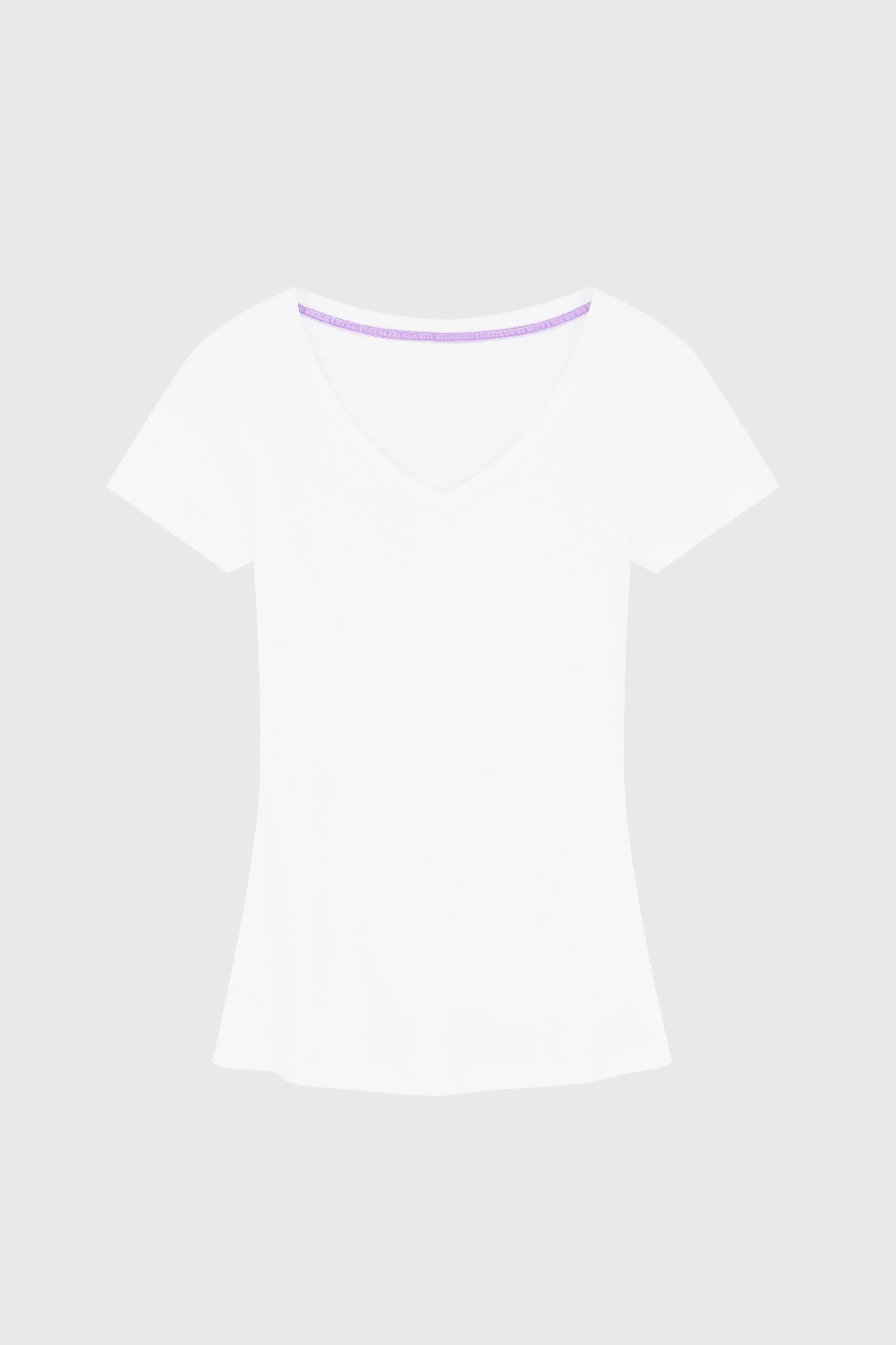 V Neck Cotton Modal Blend T-shirt - Image 5