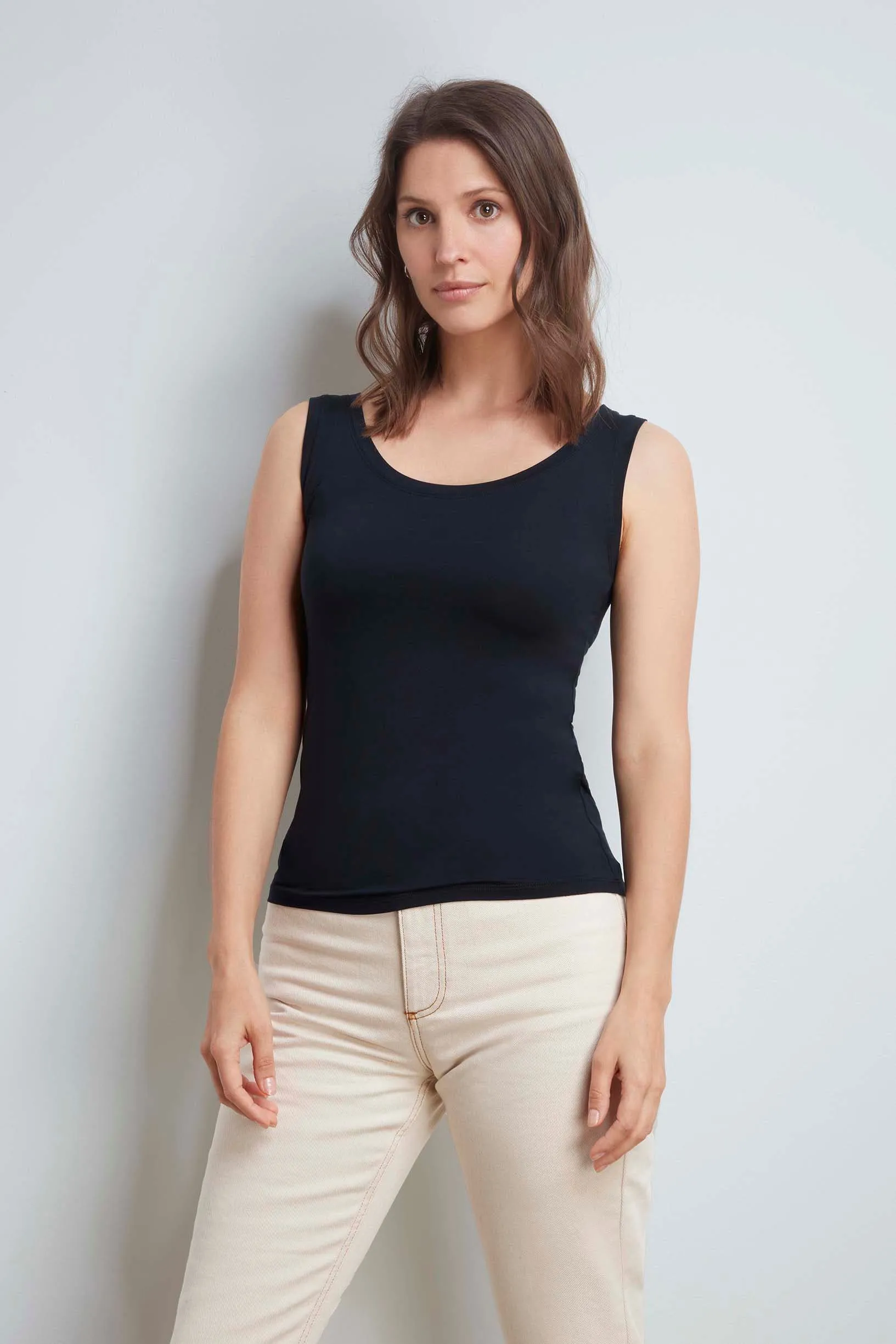 Sleeveless Micro Modal Vest Top - Image 4